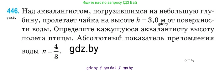 Физика, 11 класс Сборник задач, авторы: Дорофейчик Владимир Владимирович, Силенков Михаил Анатольевич, издательство Национальный институт образования, Минск, 2023, страница 136, номер 446, Условие