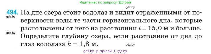 Физика, 11 класс Сборник задач, авторы: Дорофейчик Владимир Владимирович, Силенков Михаил Анатольевич, издательство Национальный институт образования, Минск, 2023, страница 148, номер 494, Условие