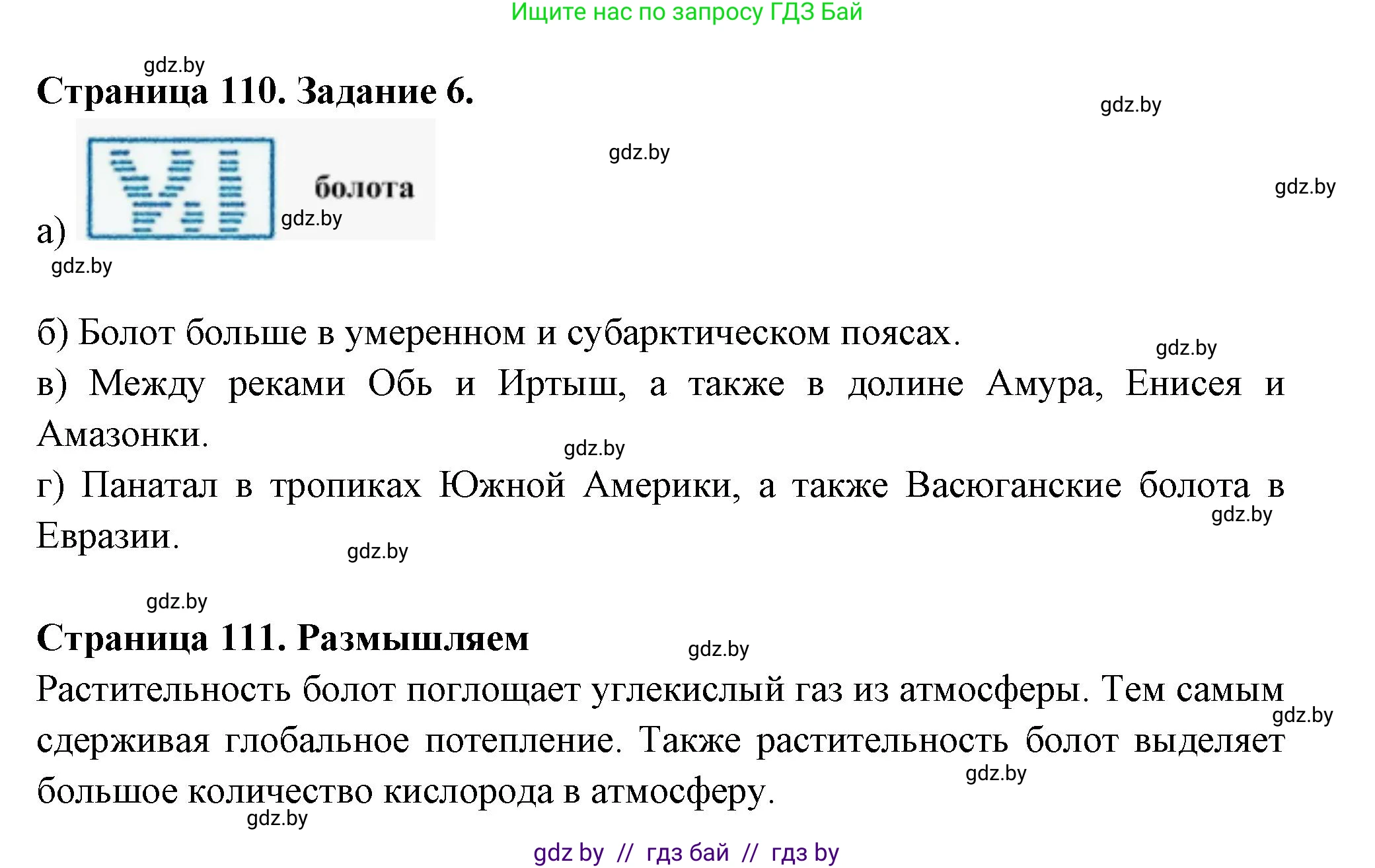 География, 6 класс рабочая тетрадь, авторы: Кольмакова Елена Генадьевна, Пикулик Валентина Владимировна, издательство Аверсэв, Минск, 2022, бирюзового цвета, страница 110, номер 6, Решение