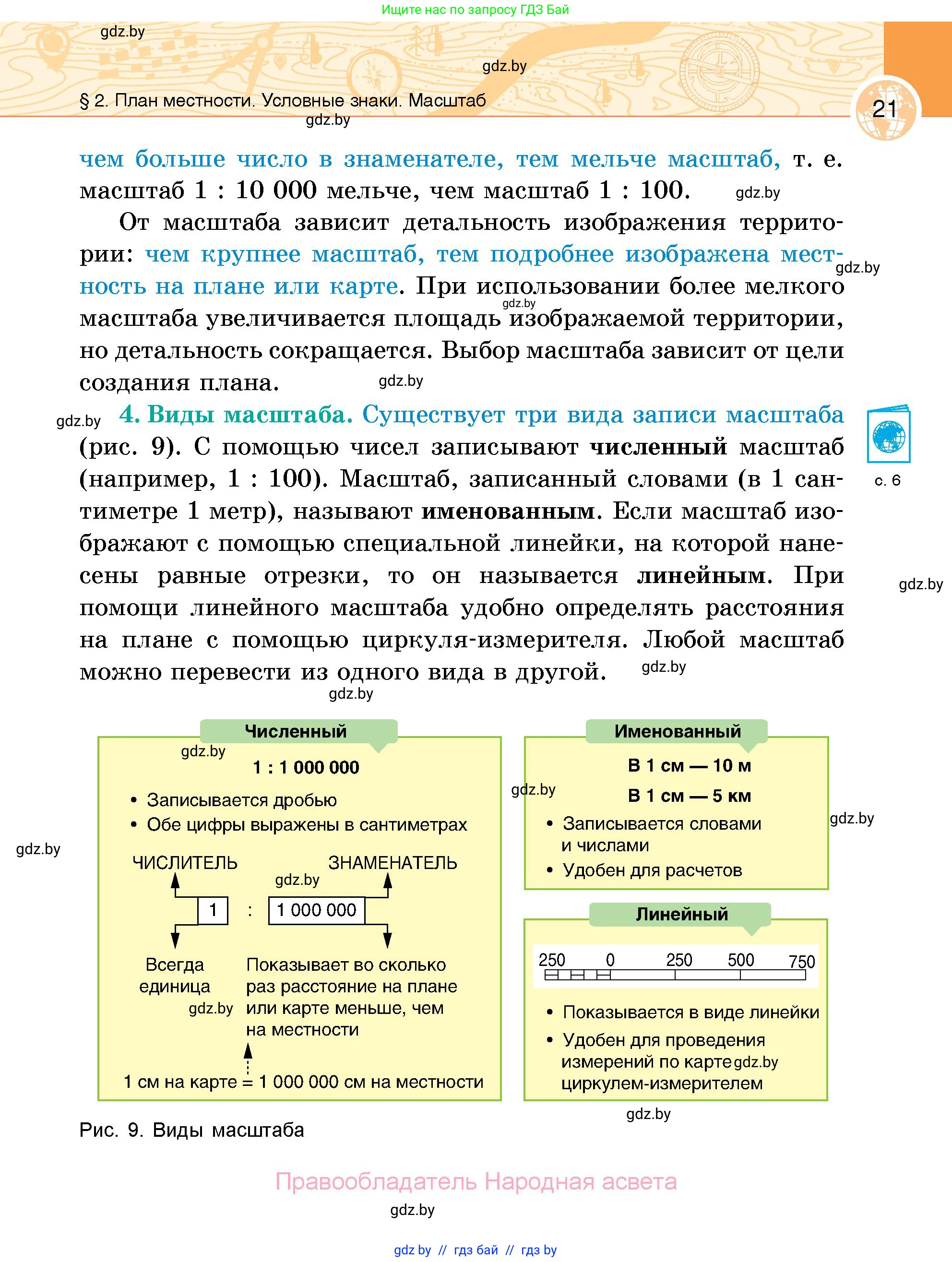 География, 6 класс Учебник, авторы: Кольмакова Елена Генадьевна, Пикулик Валентина Владимировна, издательство Народная асвета, Минск, 2022, страница 21