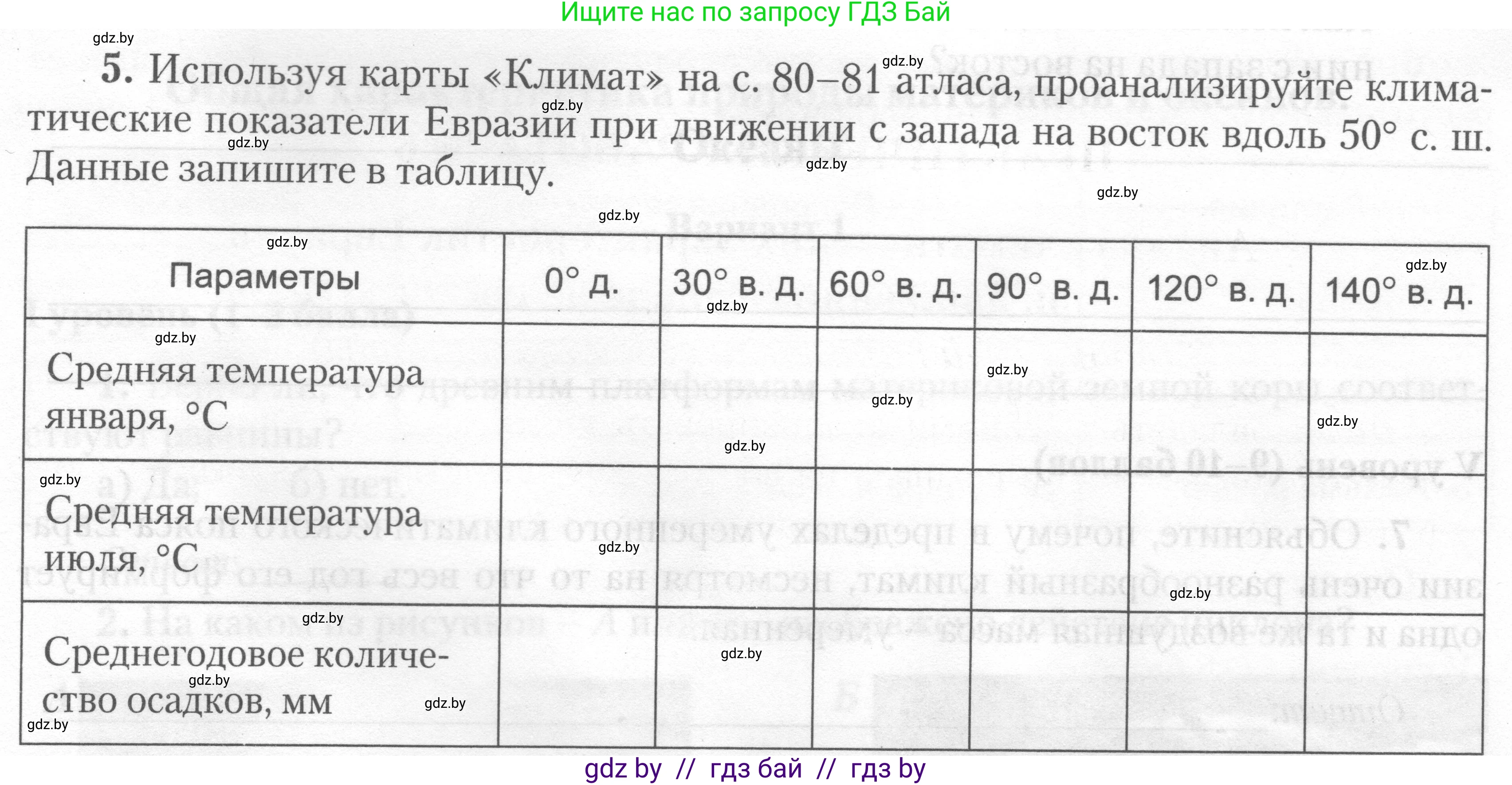 География, 7 класс тетрадь для практических и самостоятельных работ, авторы: Метельский Юрий Михайлович, Чайковская Людмила Ивановна, издательство Сэр-Вит, Минск, 2023, бирюзового цвета, страница 19, номер 5, Условие