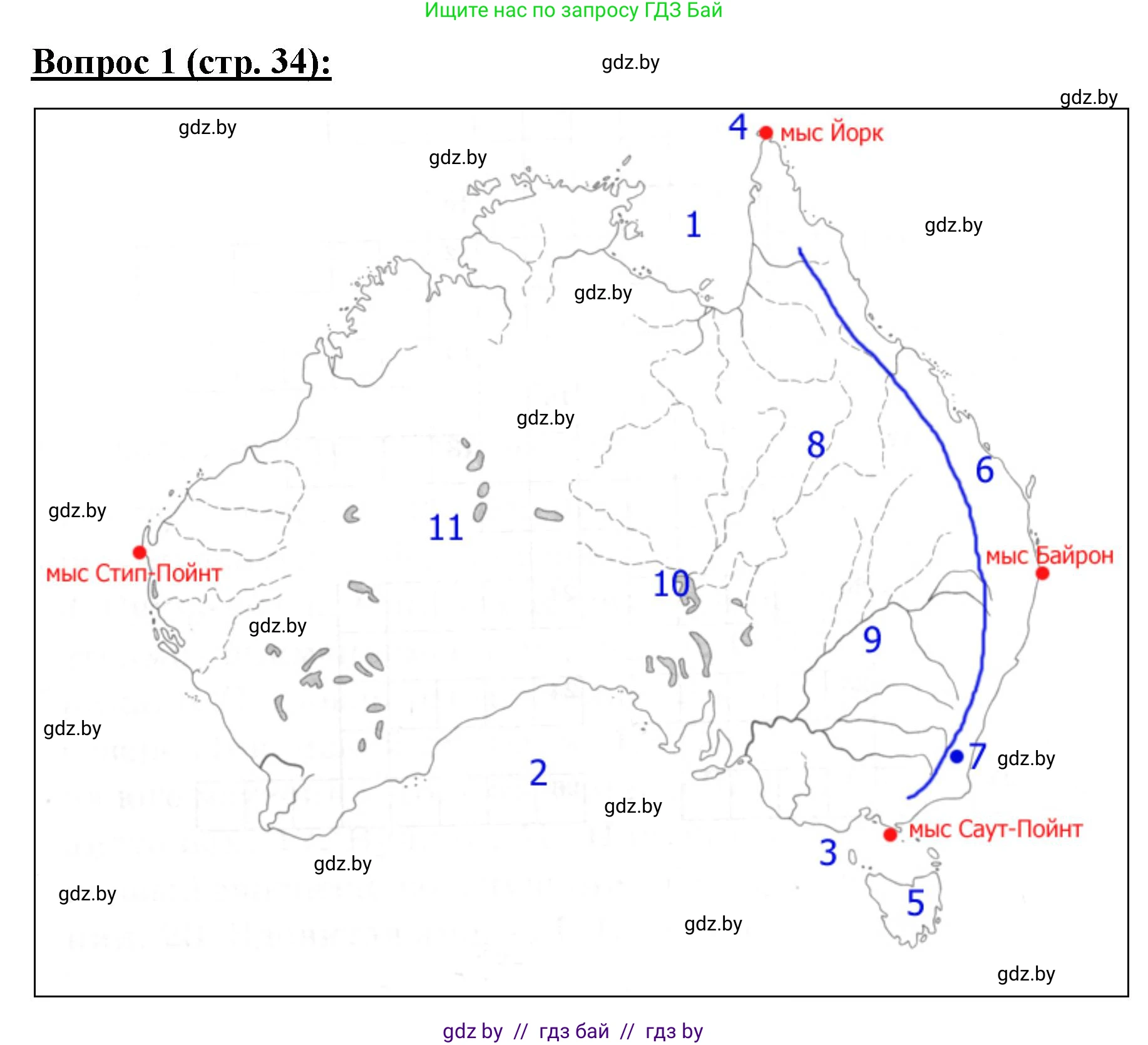 География, 7 класс Тетрадь для практических работ и индивидуальных заданий, авторы: Витченко Александр Николаевич, Станкевич Наталья Григорьевна, издательство Аверсэв, Минск, 2022, страница 34, номер 1, Решение