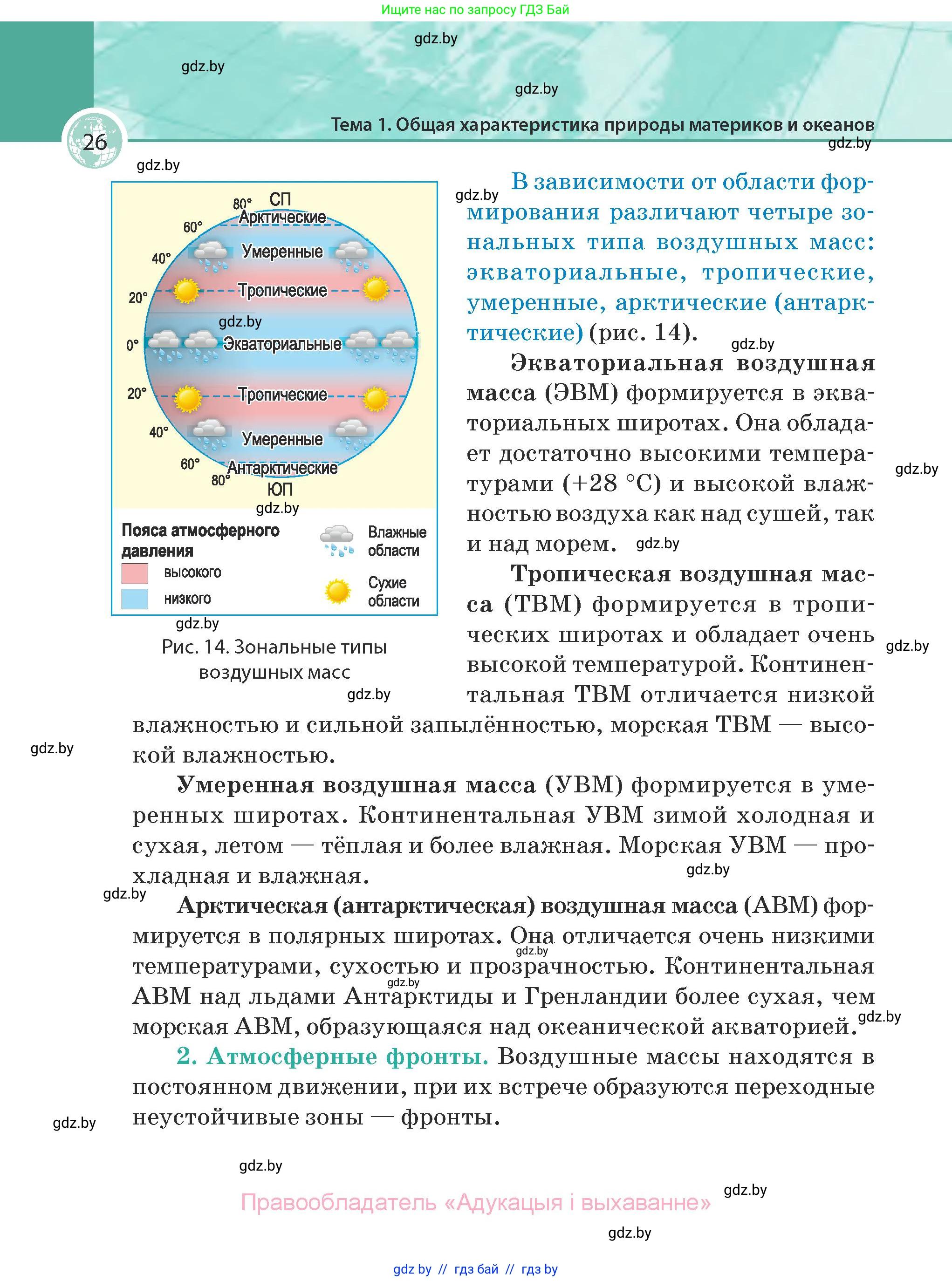 География, 7 класс Учебник, авторы: Кольмакова Елена Генадьевна, Лопух Пётр Степанович, Сарычева Ольга Владимировна, издательство Адукацыя i выхаванне, Минск, 2023, страница 26
