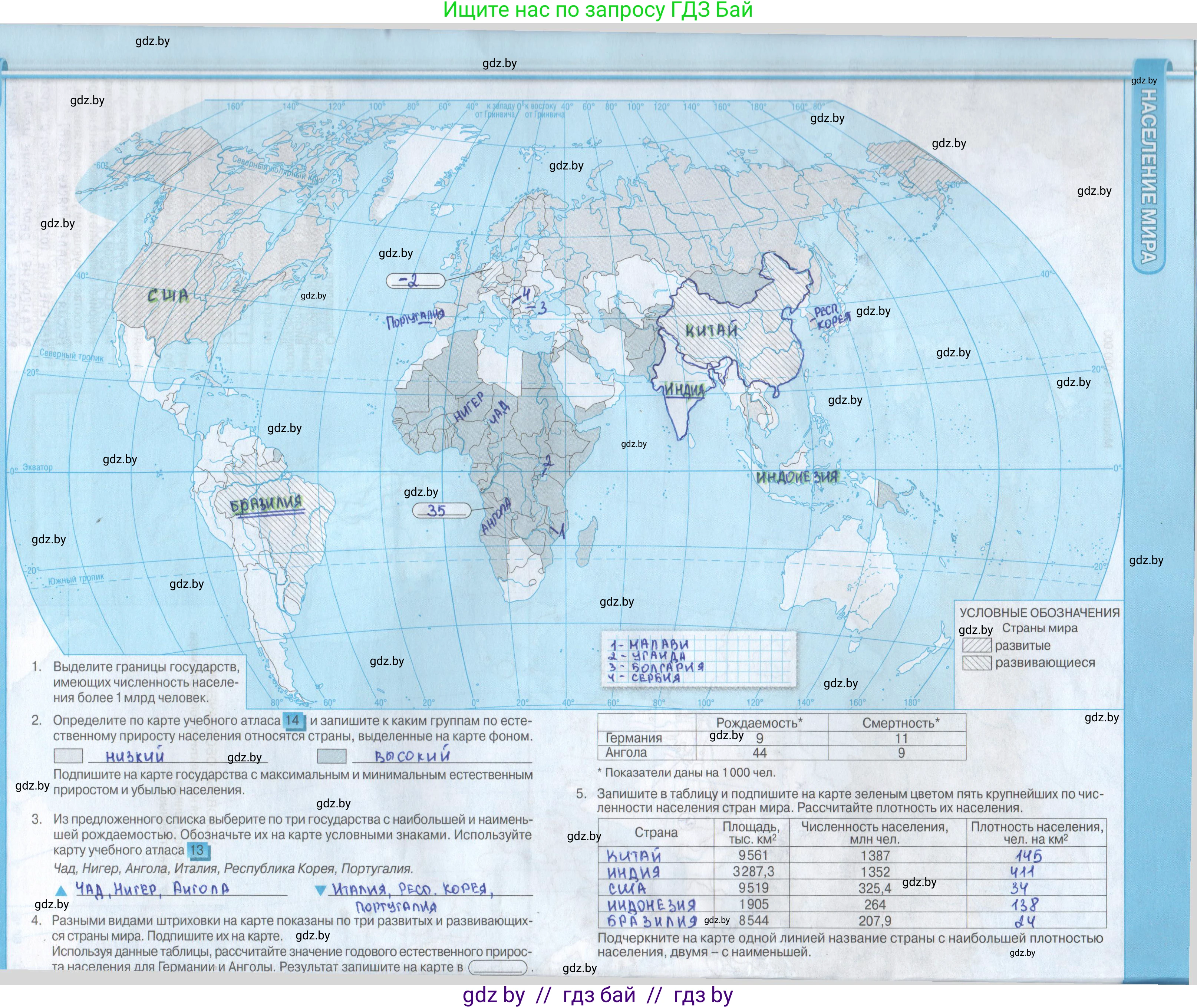 География, 8 класс Контурные карты, авторы: Озем Г З, Ольмец Л Г, Шкель Людмила Валерьевна, Фокеева Л В, издательство Белкартография, Минск, 2022, голубого цвета, страница 6, Решение