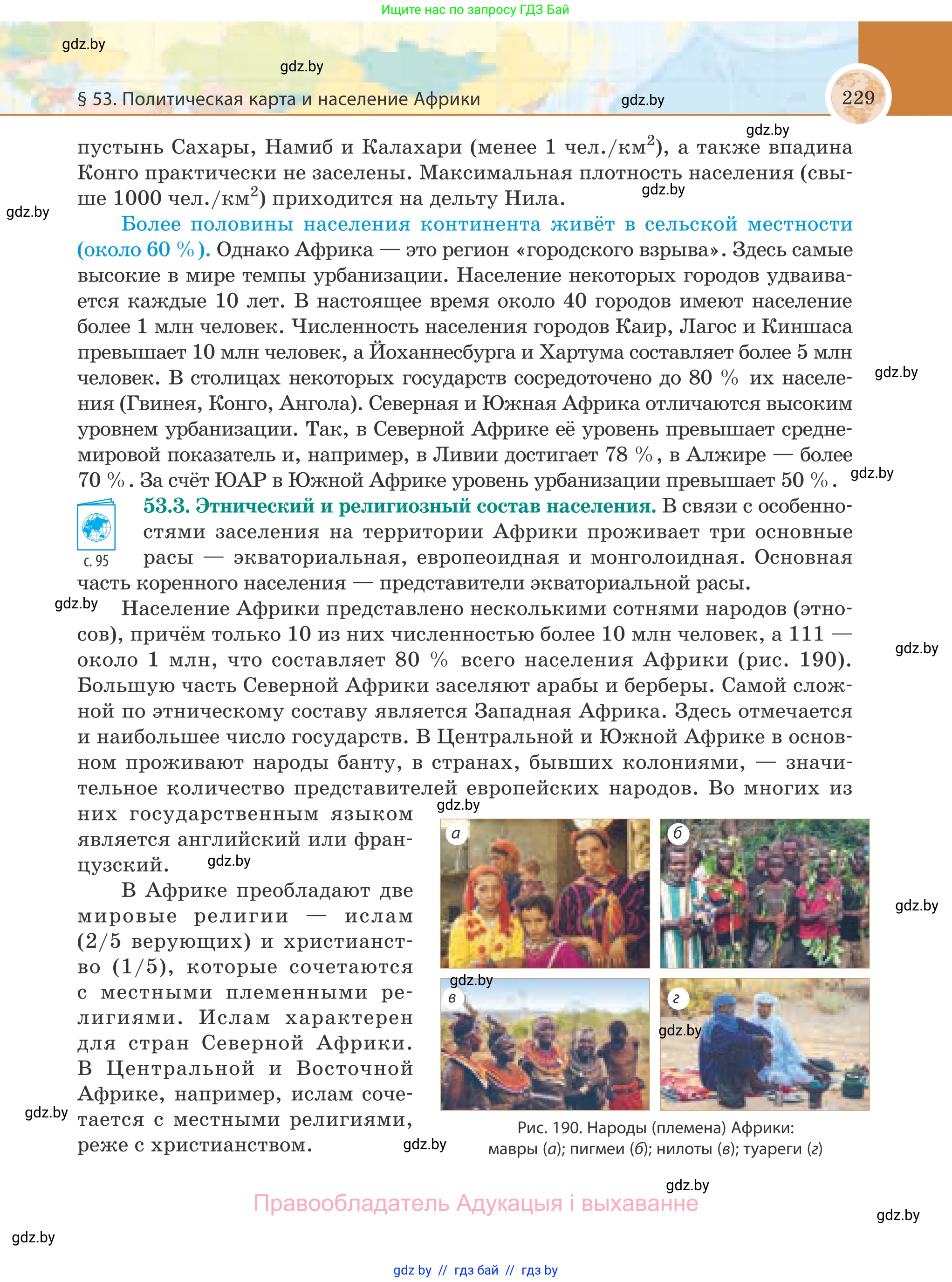 География, 8 класс Учебник, авторы: Лопух Пётр Степанович, Стреха Николай Леонидович, Сарычева Ольга Владимировна, Шандроха Андрей Генадьевич, издательство Адукацыя i выхаванне, Минск, 2019, страница 229