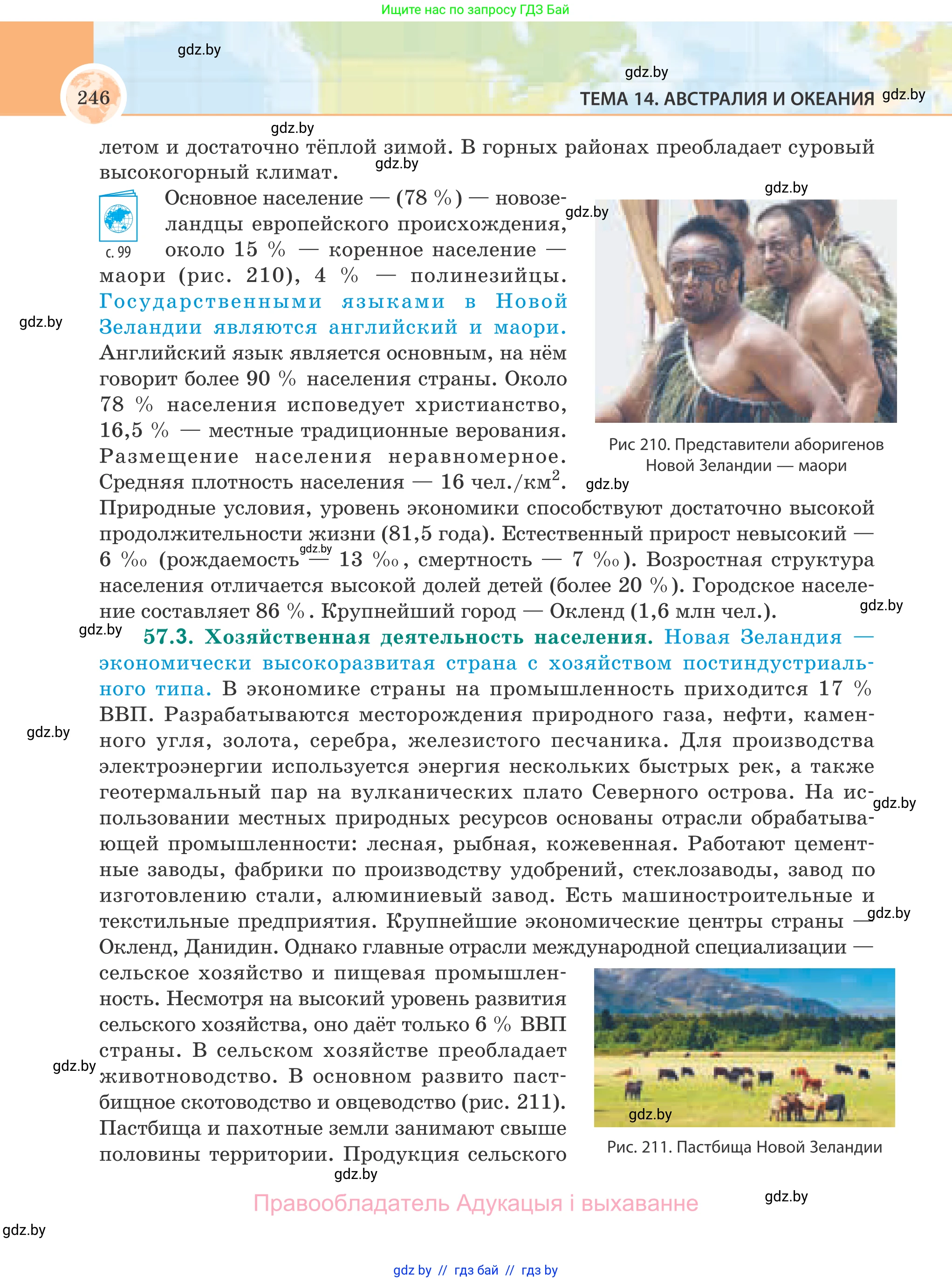 География, 8 класс Учебник, авторы: Лопух Пётр Степанович, Стреха Николай Леонидович, Сарычева Ольга Владимировна, Шандроха Андрей Генадьевич, издательство Адукацыя i выхаванне, Минск, 2019, страница 246