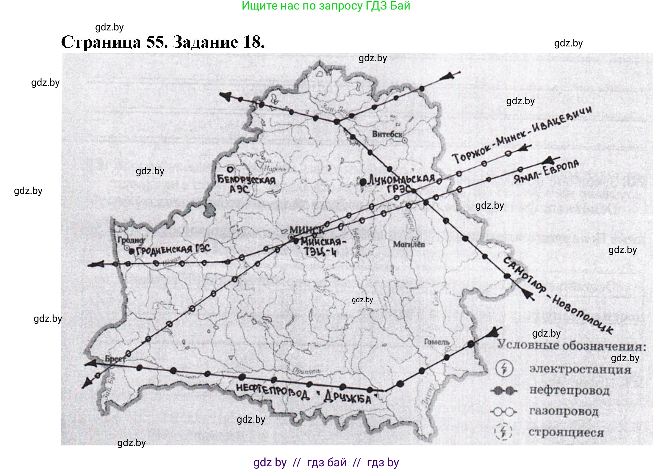 География, 9 класс Тетрадь для практических работ и индивидуальных занятий, авторы: Витченко Александр Николаевич, Антипова Екатерина Анатольевна, Станкевич Наталья Григорьевна, издательство Аверсэв, Минск, 2022, страница 55, номер 18, Решение