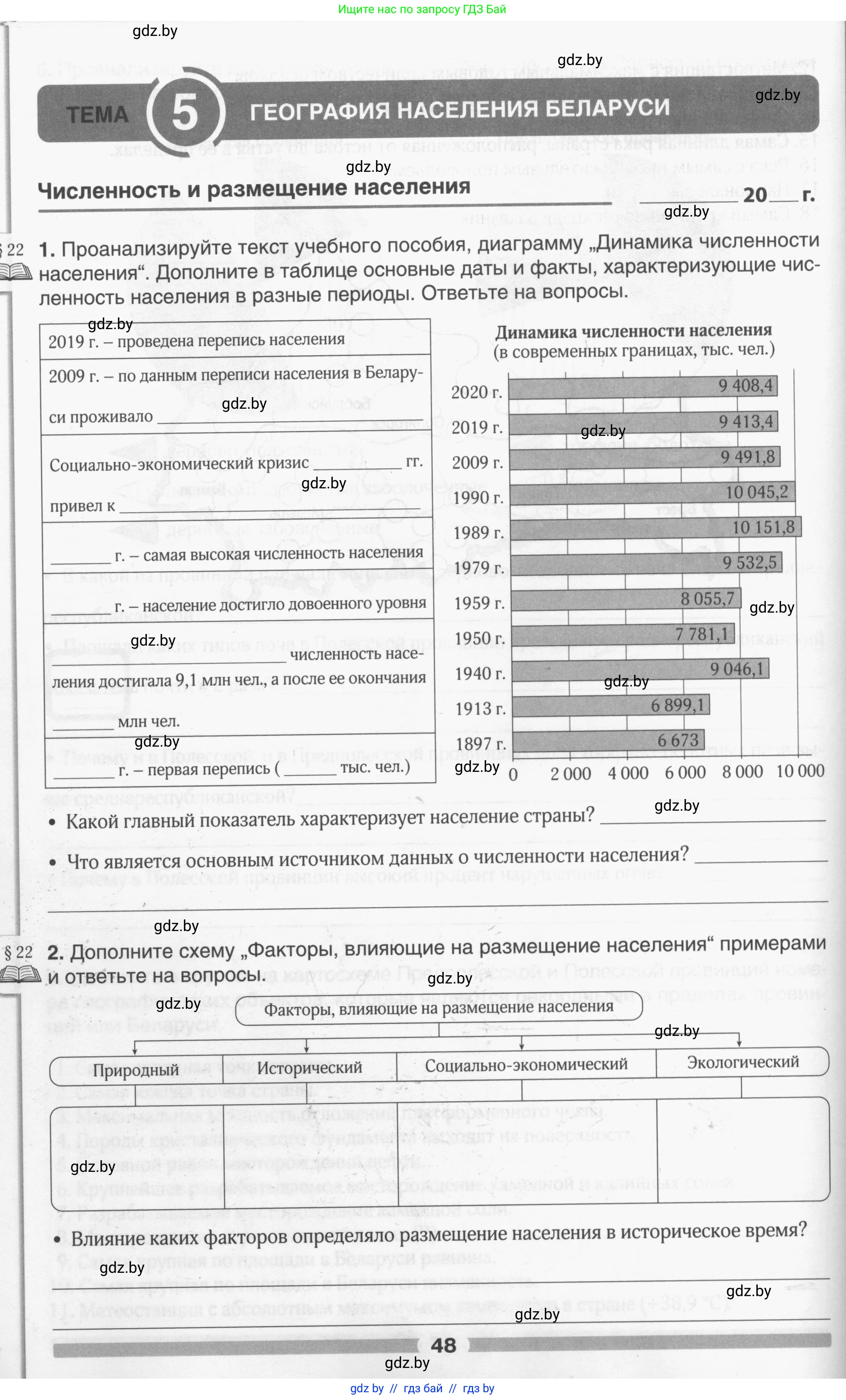 География, 9 класс рабочая тетрадь, авторы: Брилевский Михаил Николаевич, Климович Алеся Владимировна, издательство Белкартография, Минск, 2021, бирюзового цвета, страница 48