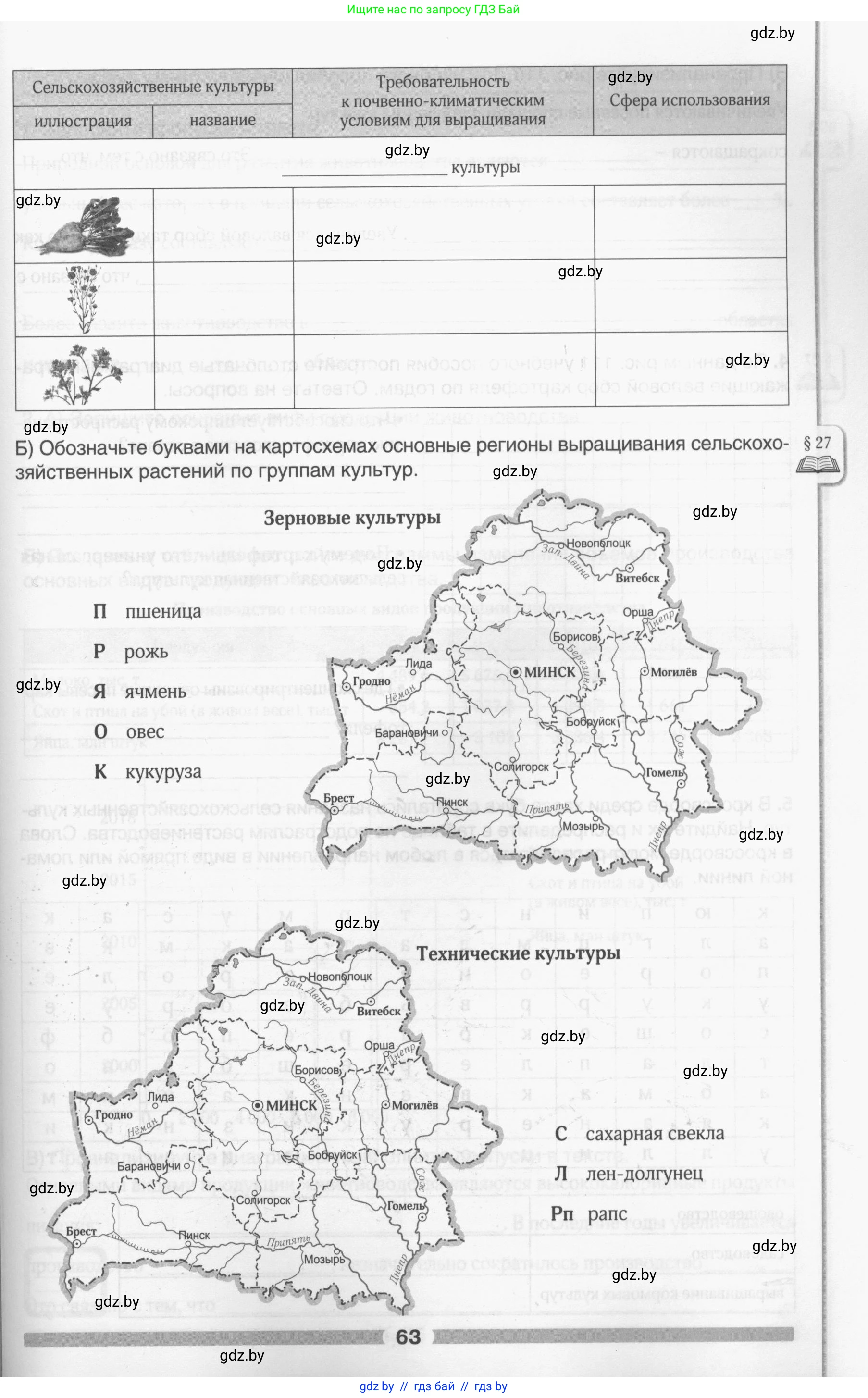 География, 9 класс рабочая тетрадь, авторы: Брилевский Михаил Николаевич, Климович Алеся Владимировна, издательство Белкартография, Минск, 2021, бирюзового цвета, страница 63