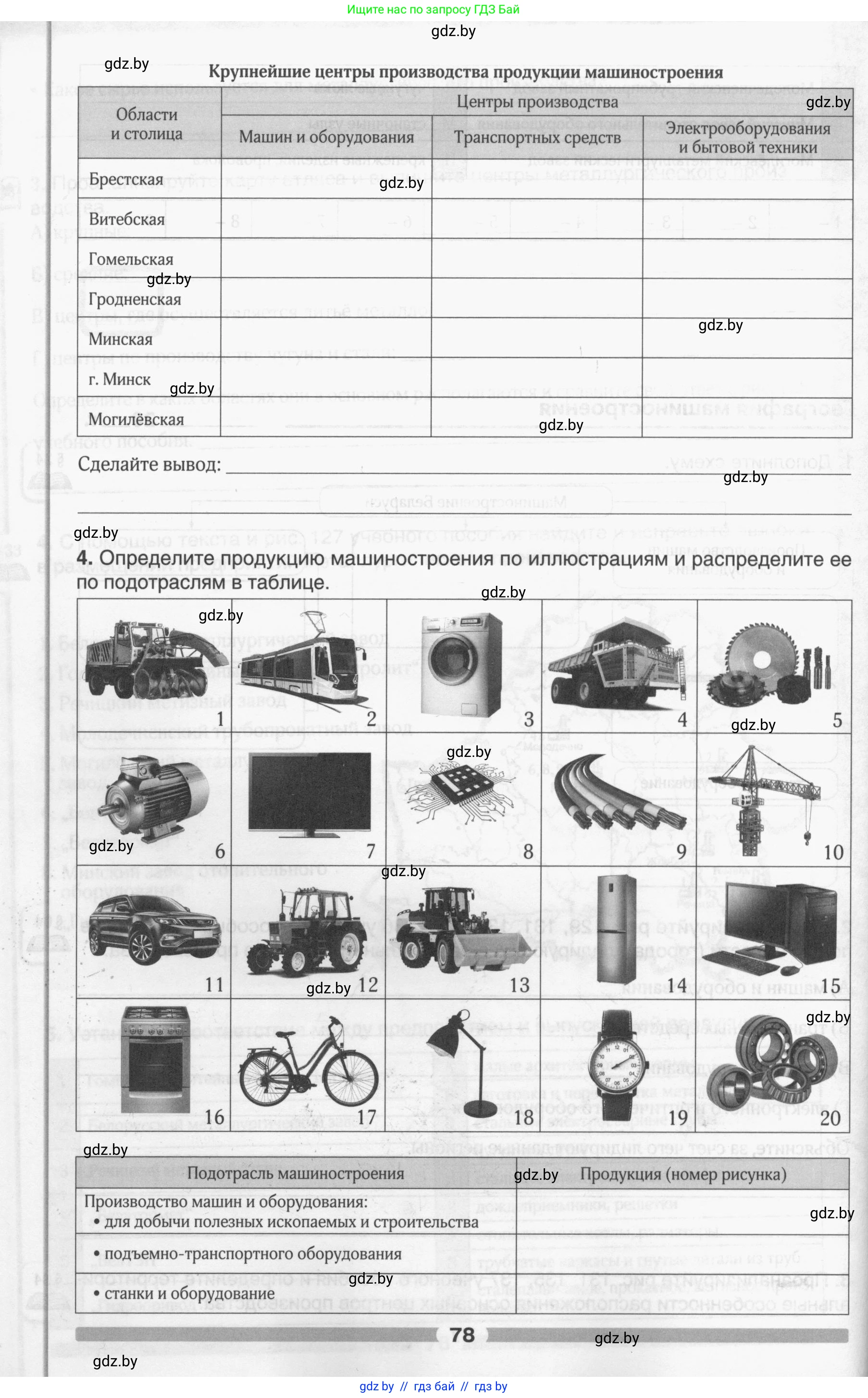 География, 9 класс рабочая тетрадь, авторы: Брилевский Михаил Николаевич, Климович Алеся Владимировна, издательство Белкартография, Минск, 2021, бирюзового цвета, страница 78