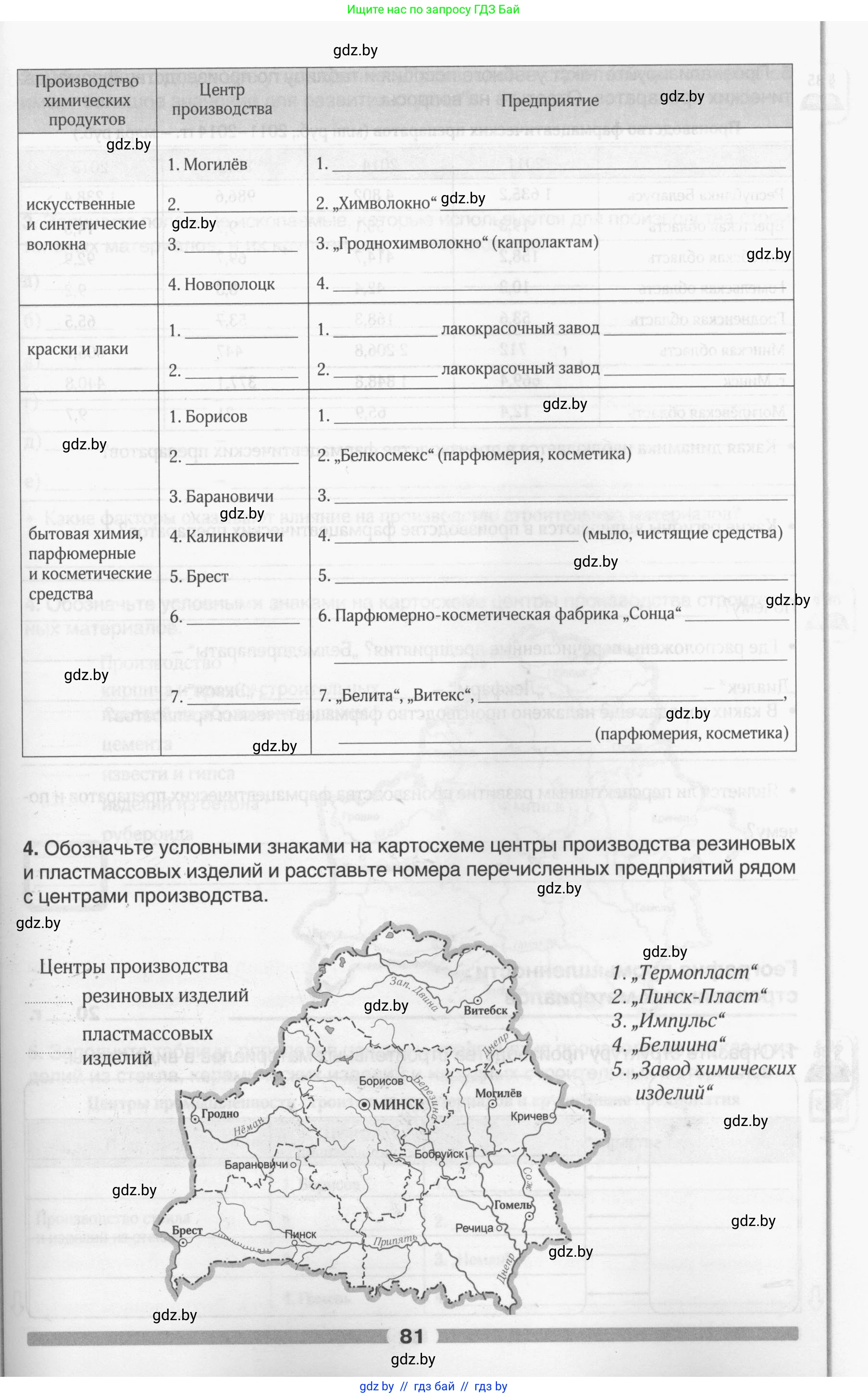 География, 9 класс рабочая тетрадь, авторы: Брилевский Михаил Николаевич, Климович Алеся Владимировна, издательство Белкартография, Минск, 2021, бирюзового цвета, страница 81