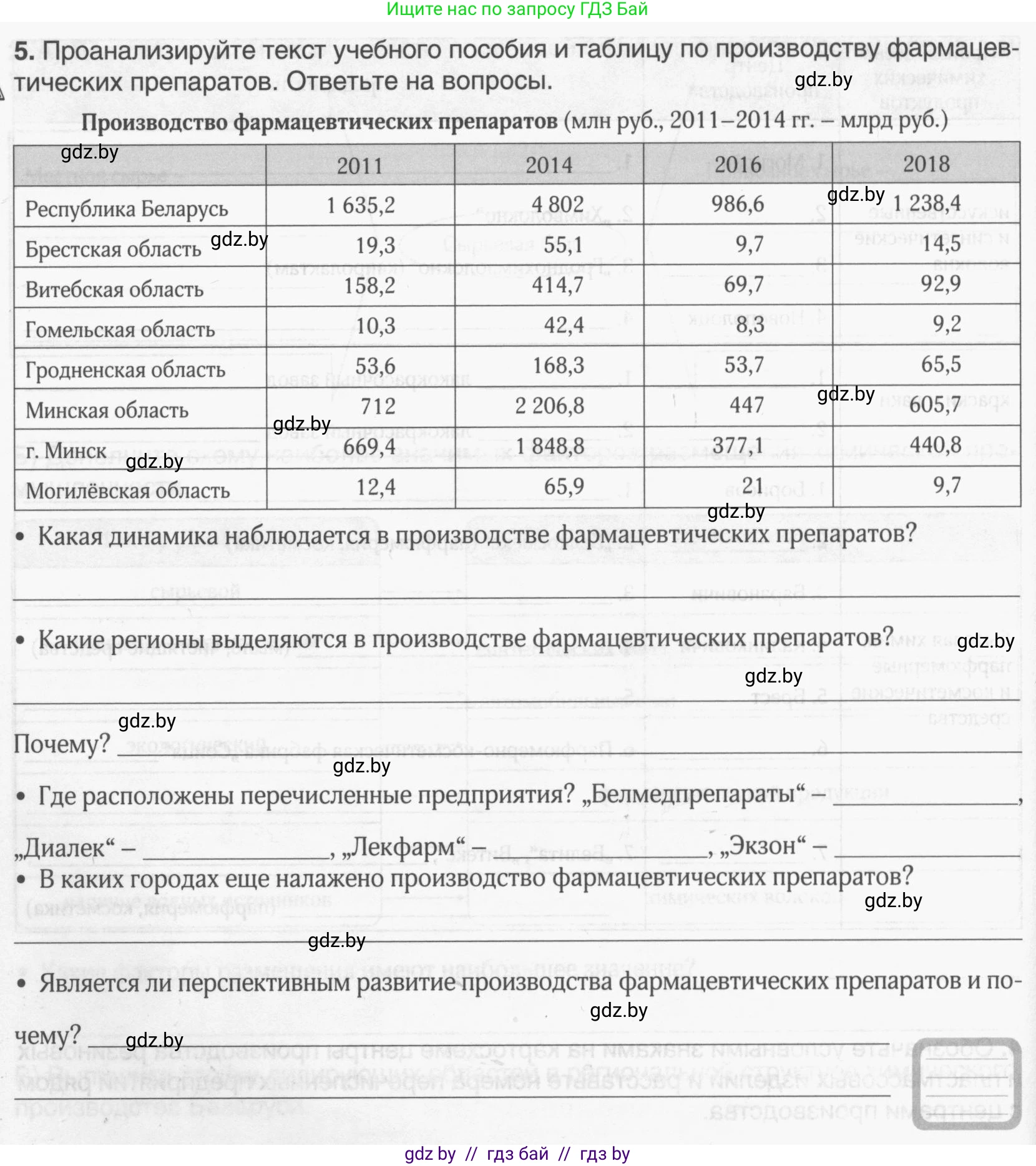 География, 9 класс рабочая тетрадь, авторы: Брилевский Михаил Николаевич, Климович Алеся Владимировна, издательство Белкартография, Минск, 2021, бирюзового цвета, страница 82, номер 5, Условие