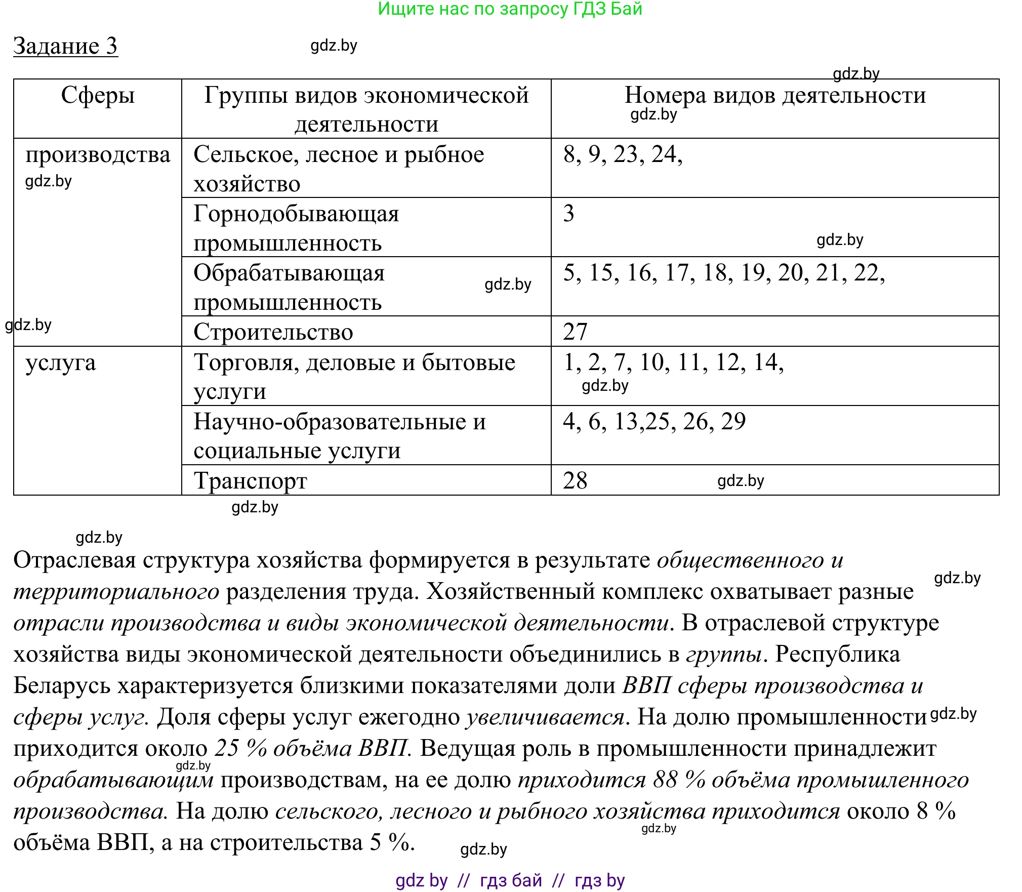 География, 9 класс рабочая тетрадь, авторы: Брилевский Михаил Николаевич, Климович Алеся Владимировна, издательство Белкартография, Минск, 2021, бирюзового цвета, страница 59, номер 3, Решение