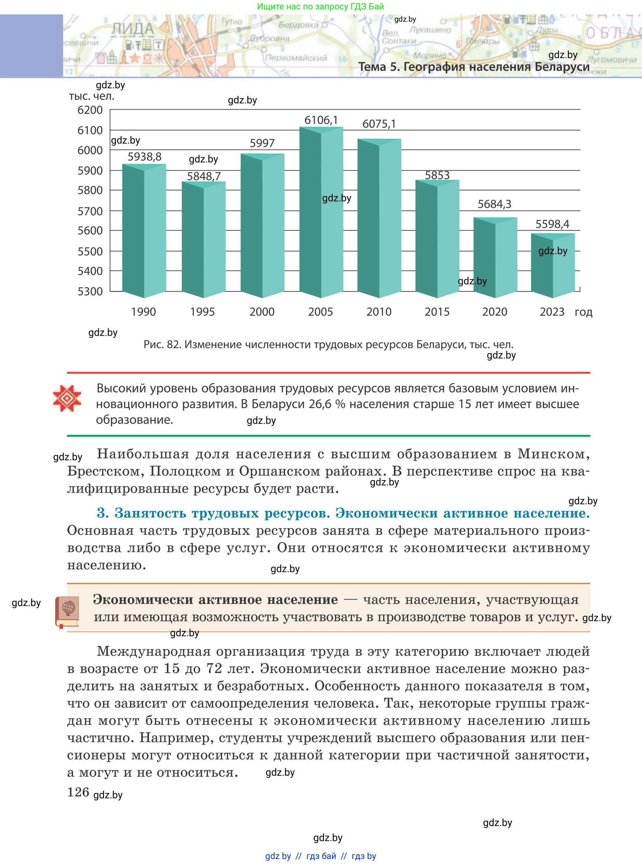 География, 9 класс Учебник, авторы: Брилевский Михаил Николаевич, Климович Алеся Владимировна, издательство Адукацыя i выхаванне, Минск, 2025, страница 126