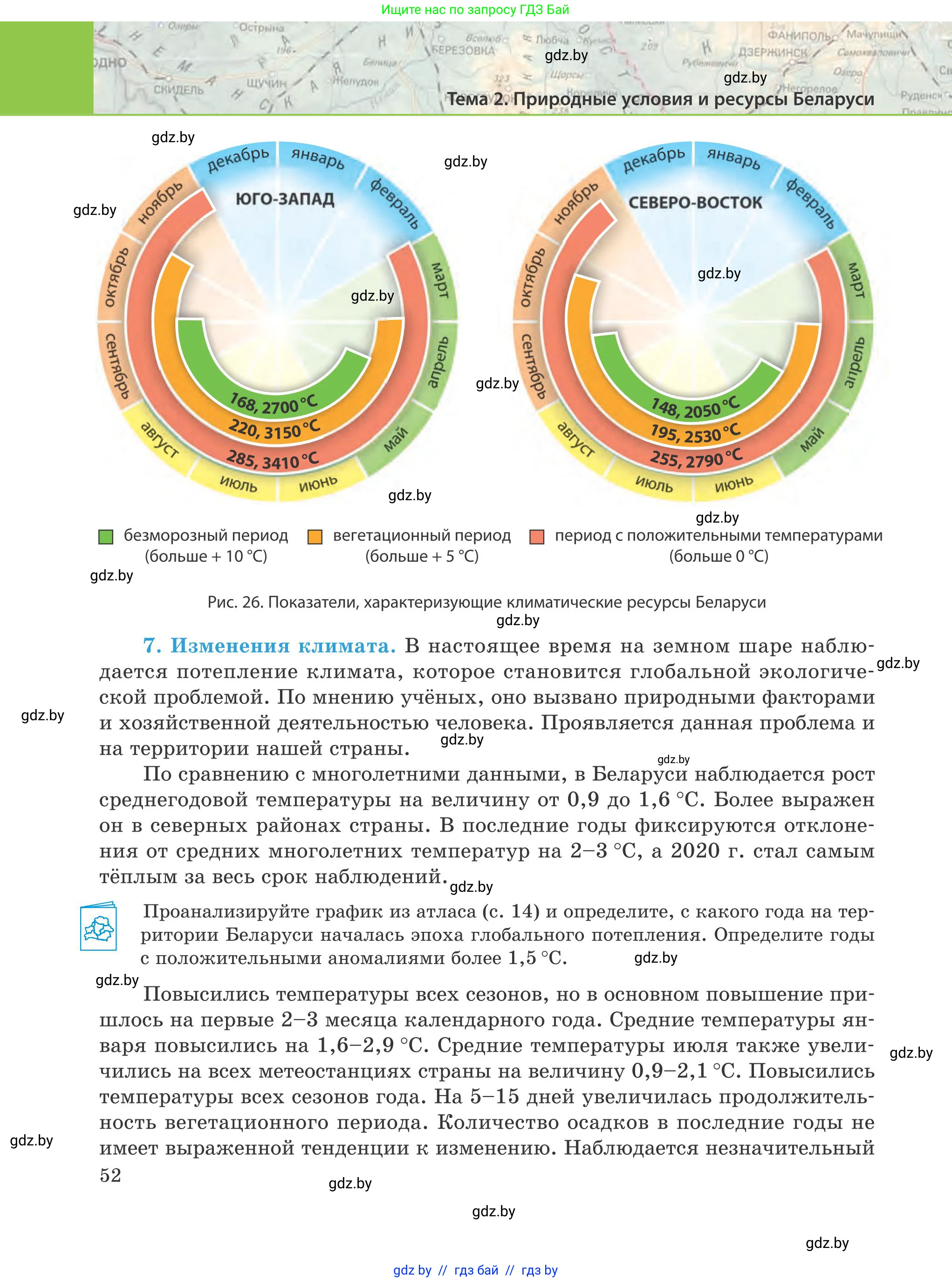 География, 9 класс Учебник, авторы: Брилевский Михаил Николаевич, Климович Алеся Владимировна, издательство Адукацыя i выхаванне, Минск, 2025, страница 52