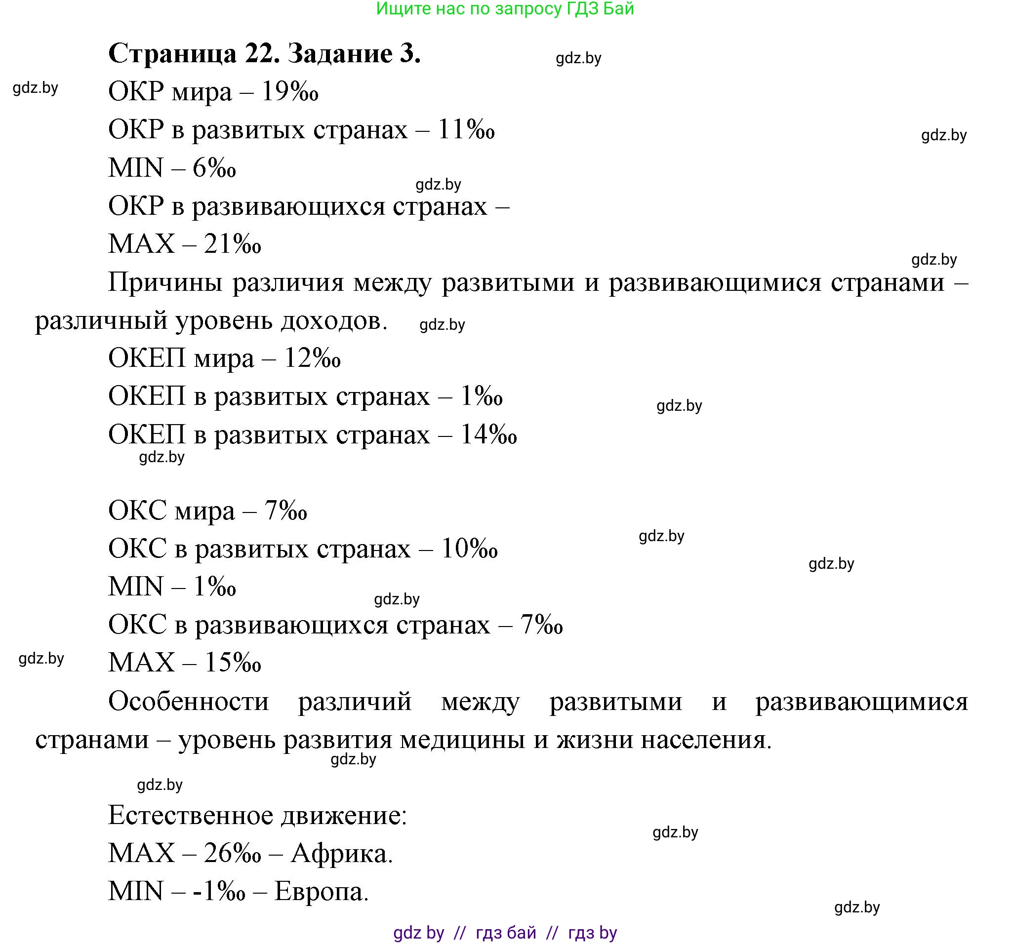 География, 10 класс рабочая тетрадь, авторы: Кольмакова Елена Генадьевна, Пикулик Валентина Владимировна, Сарычева Ольга Владимировна, издательство Аверсэв, Минск, 2020, бирюзового цвета, страница 22, номер 3, Решение