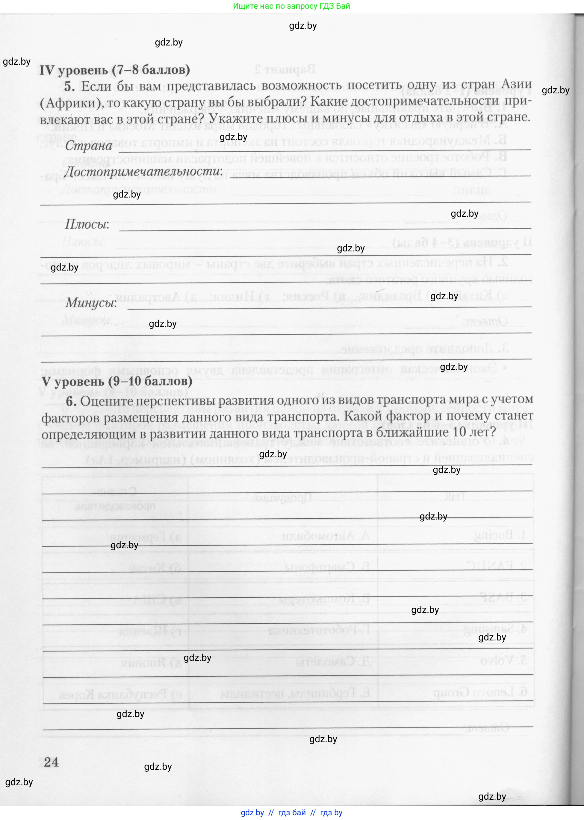 География, 10 класс тетрадь для практических и самостоятельных работ, автор: Метельский Юрий Михайлович, издательство Сэр-Вит, Минск, 2020, салатового цвета, страница 24