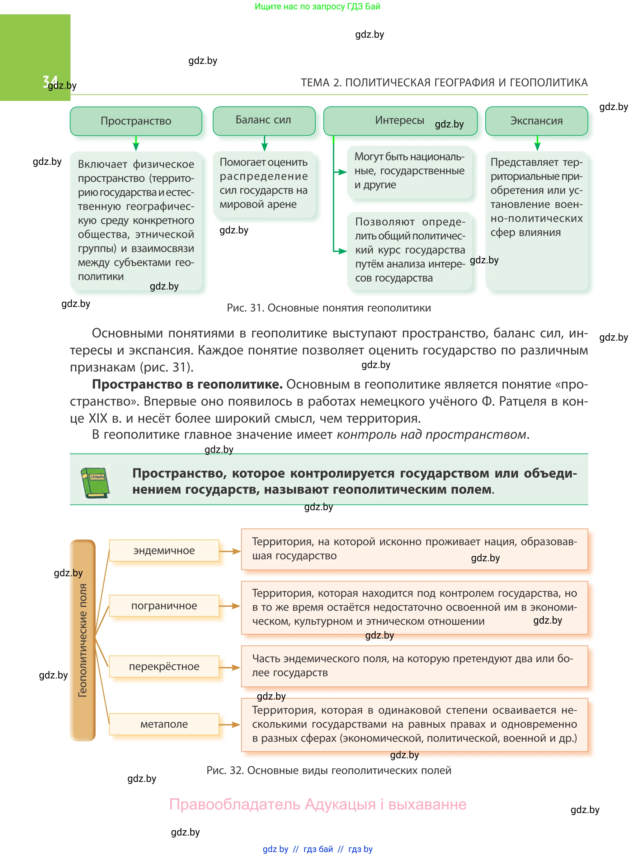 География, 10 класс Учебник, авторы: Антипова Екатерина Анатольевна, Гузова Ольга Николаевна, издательство Адукацыя i выхаванне, Минск, 2019, страница 34
