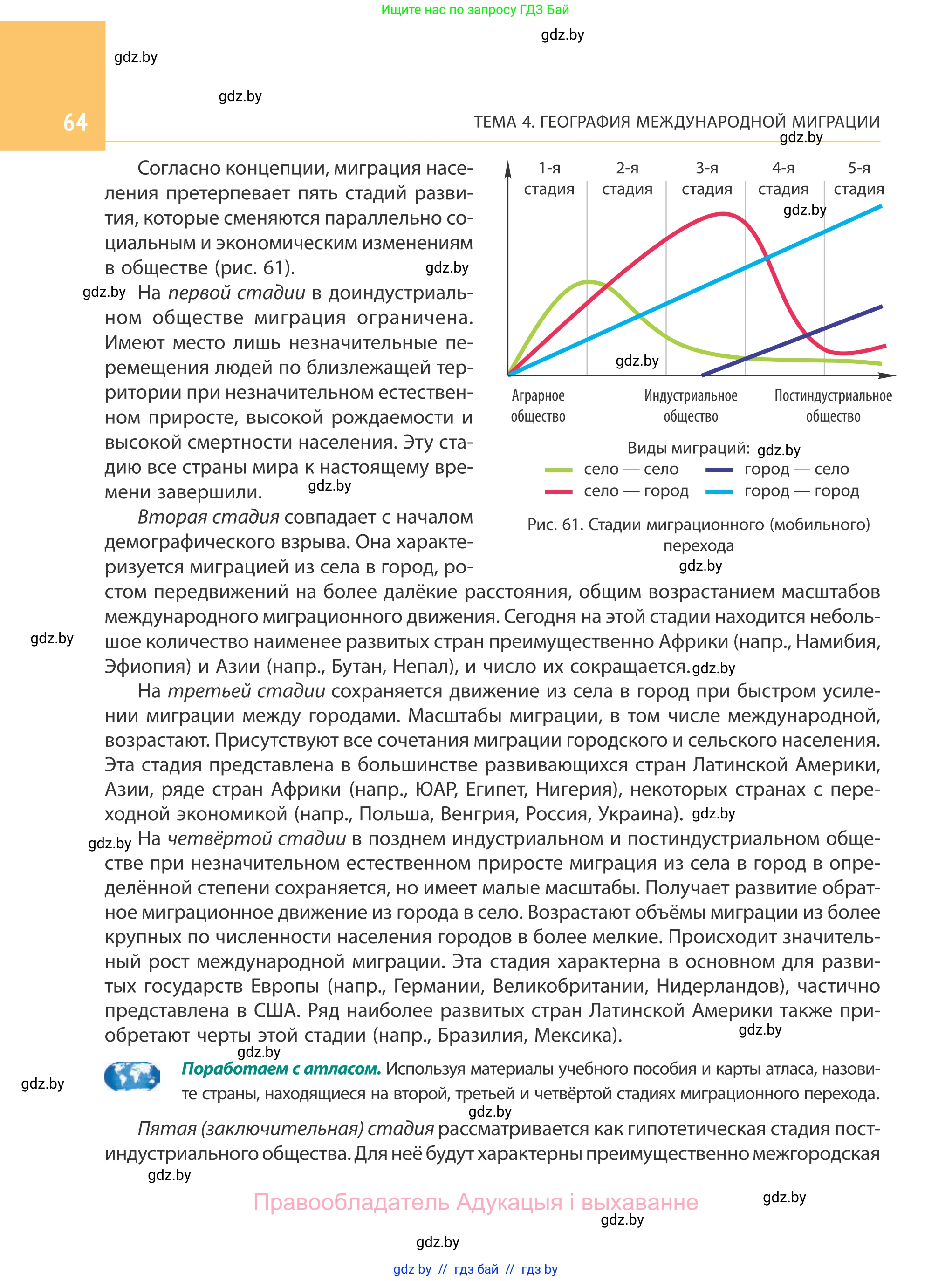 География, 10 класс Учебник, авторы: Антипова Екатерина Анатольевна, Гузова Ольга Николаевна, издательство Адукацыя i выхаванне, Минск, 2019, страница 64