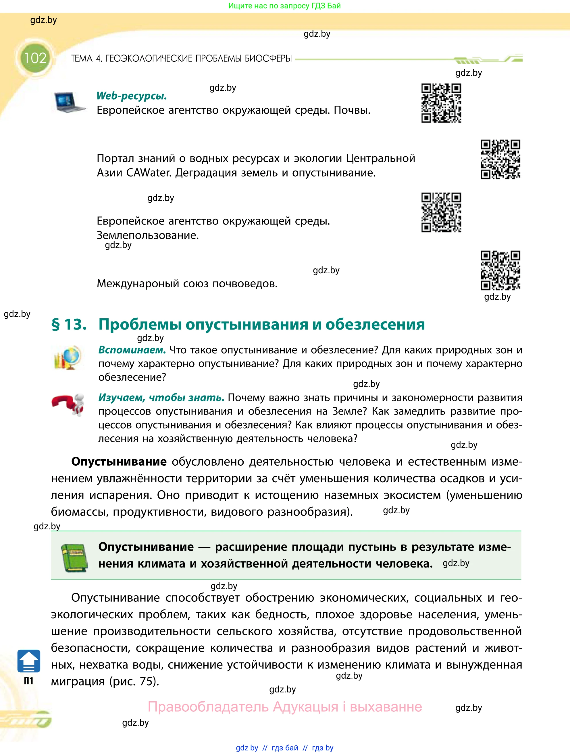 География, 11 класс Учебник, авторы: Витченко Александр Николаевич, Антипова Екатерина Анатольевна, Гузова Ольга Николаевна, издательство Адукацыя i выхаванне, Минск, 2021, страница 102