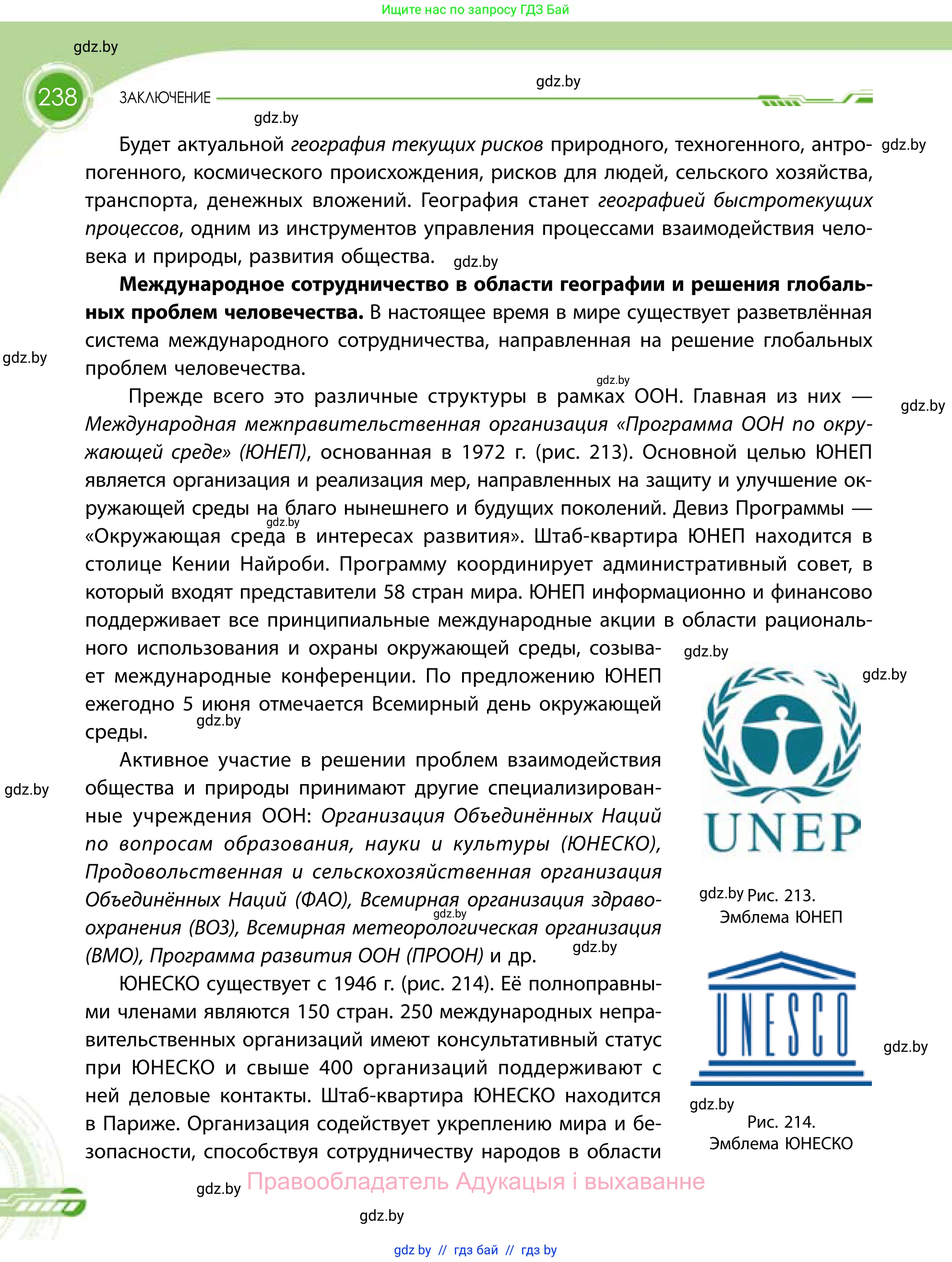 География, 11 класс Учебник, авторы: Витченко Александр Николаевич, Антипова Екатерина Анатольевна, Гузова Ольга Николаевна, издательство Адукацыя i выхаванне, Минск, 2021, страница 238