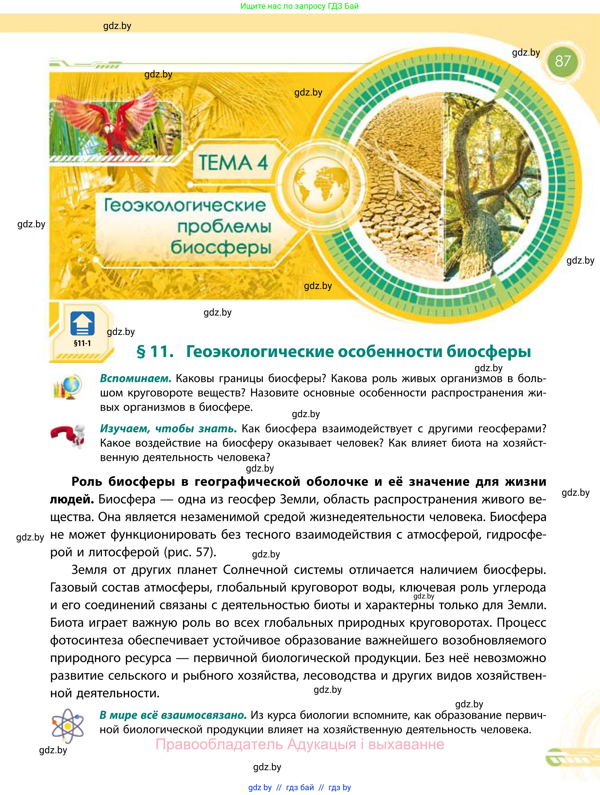 География, 11 класс Учебник, авторы: Витченко Александр Николаевич, Антипова Екатерина Анатольевна, Гузова Ольга Николаевна, издательство Адукацыя i выхаванне, Минск, 2021, страница 87