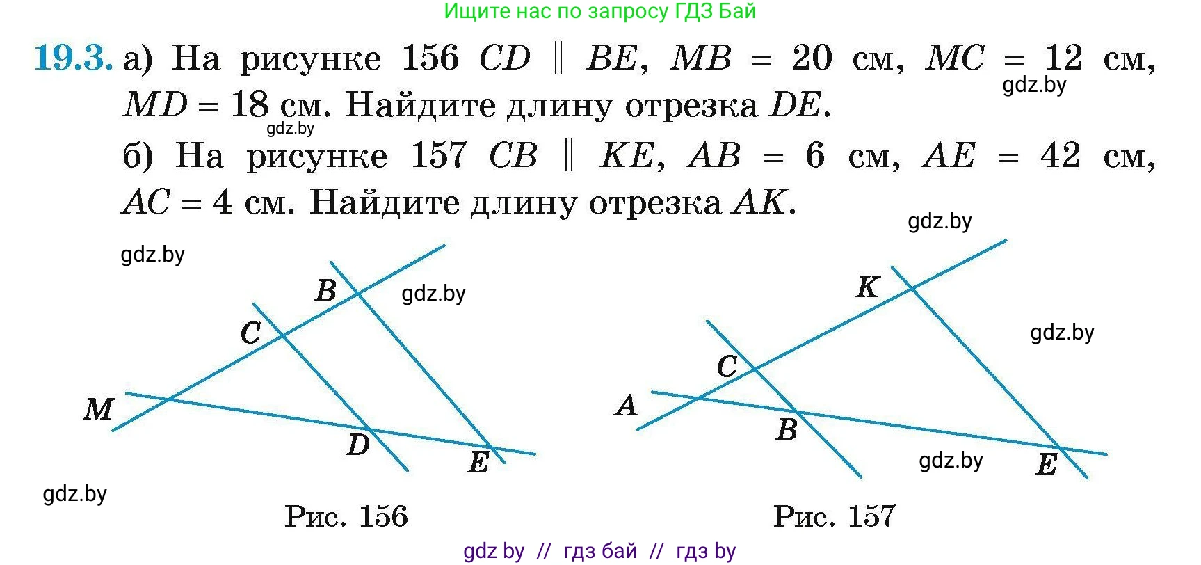 Геометрия, 7-9 класс Сборник задач, авторы: Кононов Сергей Гаврилович, Адамович Тамара Антоновна, Ефимцева Ирина Валерьяновна, Ячейко Таиса Владимировна, издательство Народная асвета, Минск, 2023, страница 100, номер 19.3, Условие