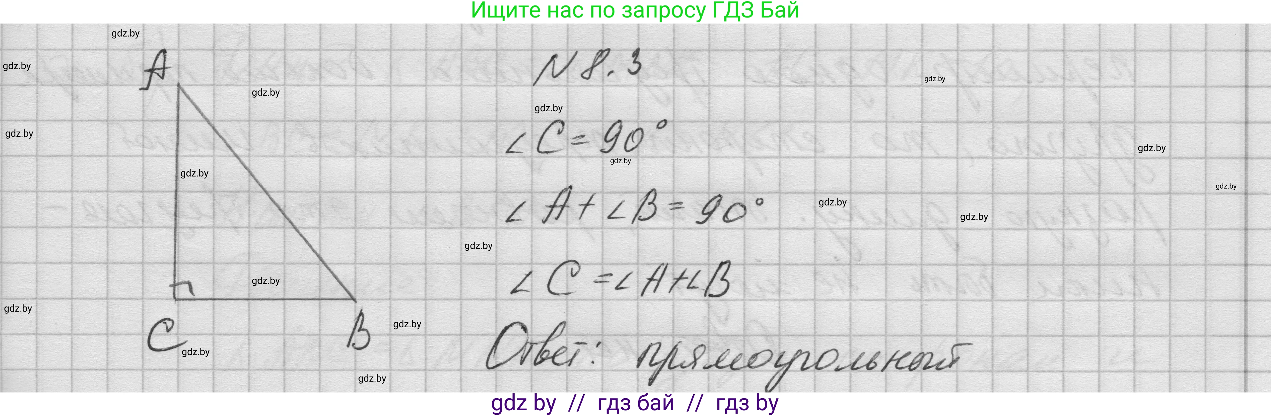 Геометрия, 7-9 класс Сборник задач, авторы: Кононов Сергей Гаврилович, Адамович Тамара Антоновна, Ефимцева Ирина Валерьяновна, Ячейко Таиса Владимировна, издательство Народная асвета, Минск, 2023, страница 20, номер 8.3, Решение 1