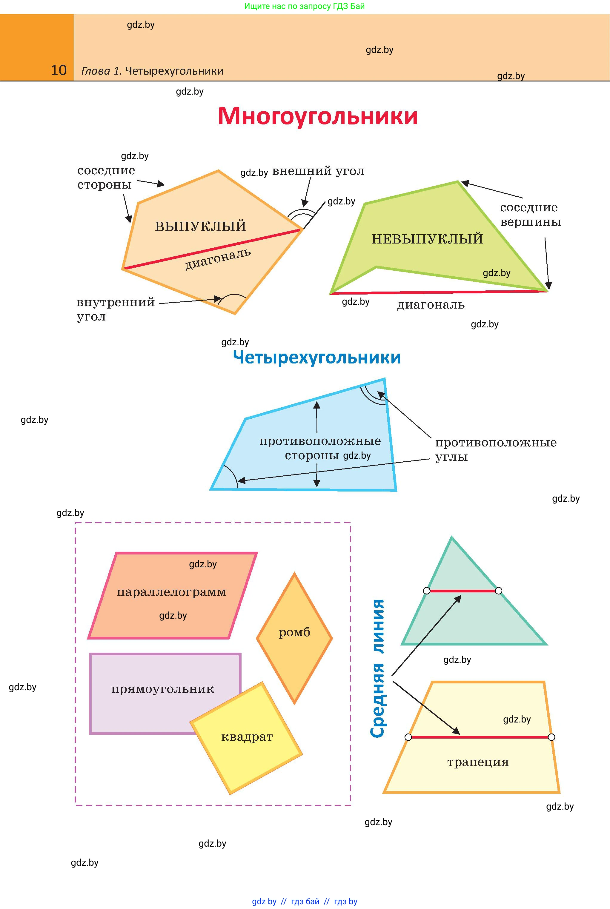 Геометрия, 8 класс Учебник, авторы: Казаков Валерий Владимирович, Казакова Ольга Олеговна, издательство Адукацыя i выхаванне, Минск, 2024, оранжевого цвета, страница 16, номер 10, Условие