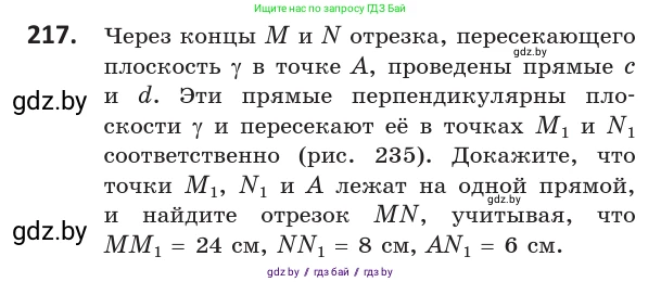 Геометрия, 10 класс Учебник, авторы: Латотин Леонид Александрович, Чеботаревский Борис Дмитриевич, Горбунова Ирина Владимировна, издательство Адукацыя i выхаванне, Минск, 2020, белого цвета, страница 93, номер 217, Условие