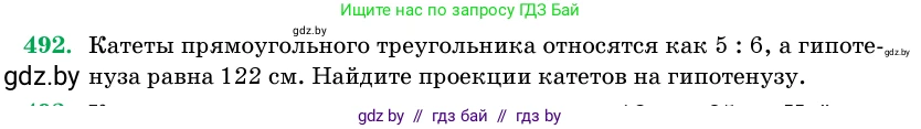 Геометрия, 11 класс Учебник, авторы: Латотин Леонид Александрович, Чеботаревский Борис Дмитриевич, Горбунова Ирина Владимировна, Цыбулько Оксана Евгеньевна, издательство Белорусская Энциклопедия имени Петруся Бровки, Минск, 2020, белого цвета, страница 170, номер 492, Условие