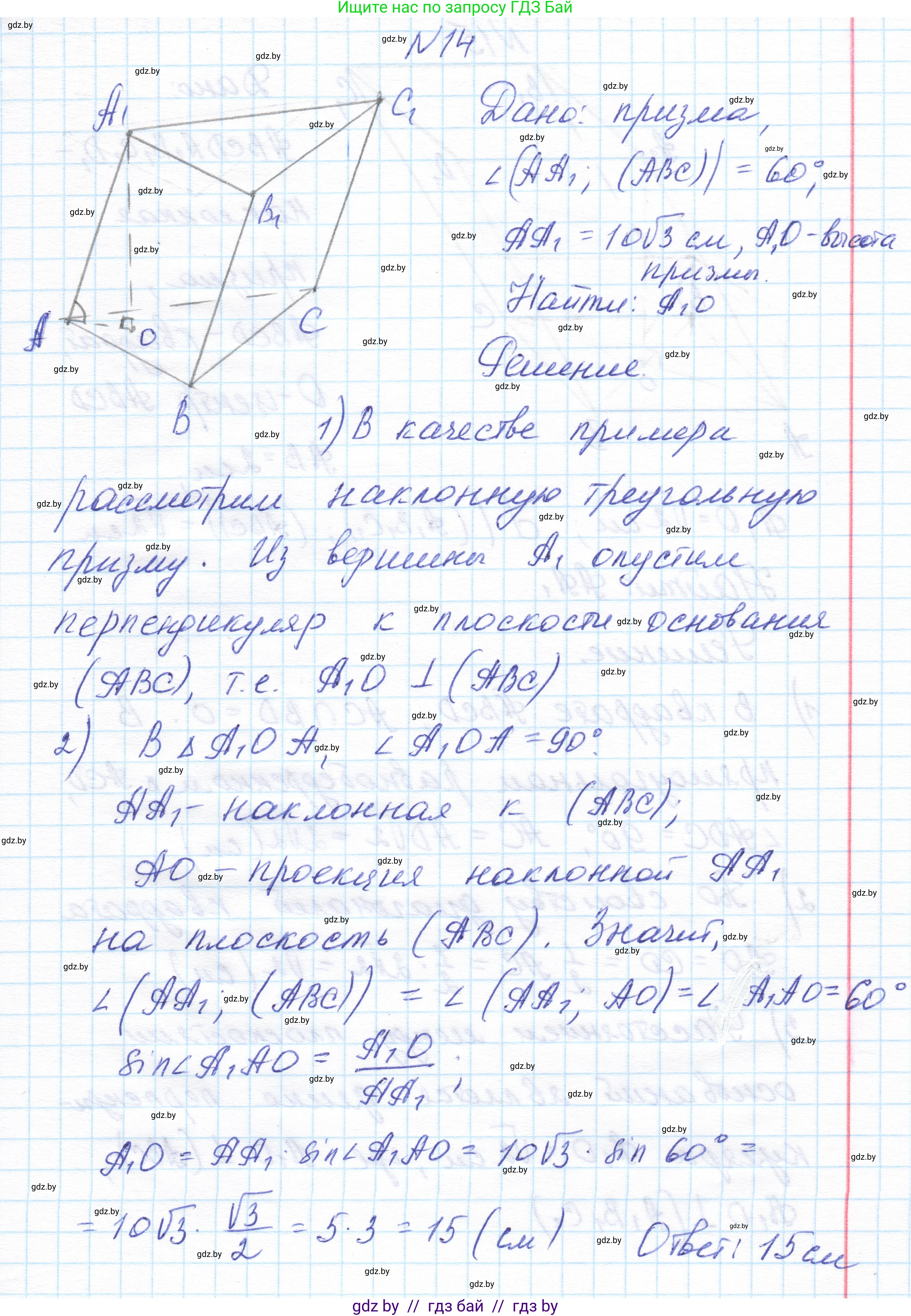 Геометрия, 11 класс Учебник, авторы: Латотин Леонид Александрович, Чеботаревский Борис Дмитриевич, Горбунова Ирина Владимировна, Цыбулько Оксана Евгеньевна, издательство Белорусская Энциклопедия имени Петруся Бровки, Минск, 2020, белого цвета, страница 16, номер 14, Решение 1