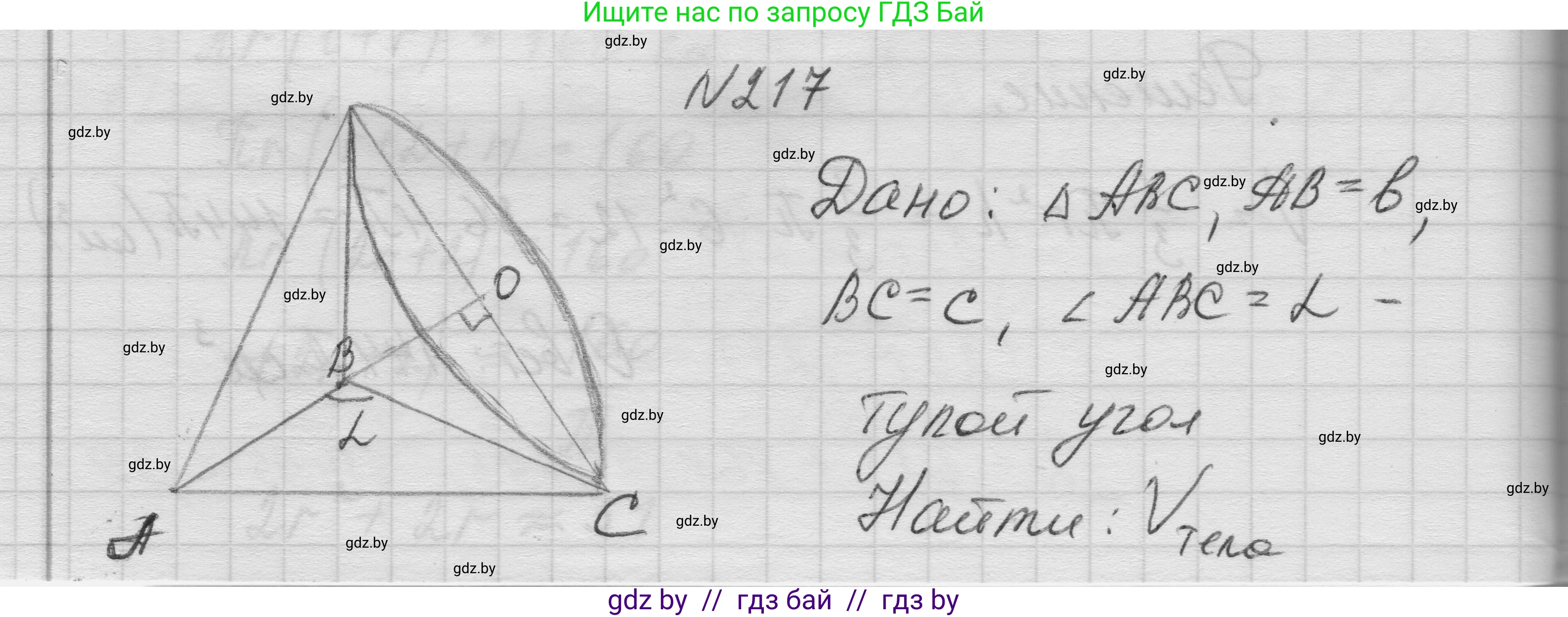 Геометрия, 11 класс Учебник, авторы: Латотин Леонид Александрович, Чеботаревский Борис Дмитриевич, Горбунова Ирина Владимировна, Цыбулько Оксана Евгеньевна, издательство Белорусская Энциклопедия имени Петруся Бровки, Минск, 2020, белого цвета, страница 72, номер 217, Решение 1