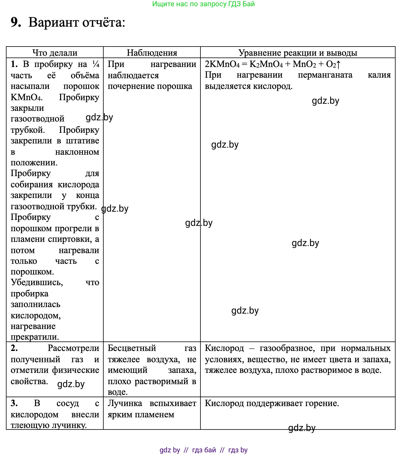 Химия, 7 класс Тетрадь для практических работ, автор: Борушко Ирина Ивановна, издательство Сэр-Вит, Минск, 2022, розового цвета, Часть 2, страница 18, номер 9, Решение