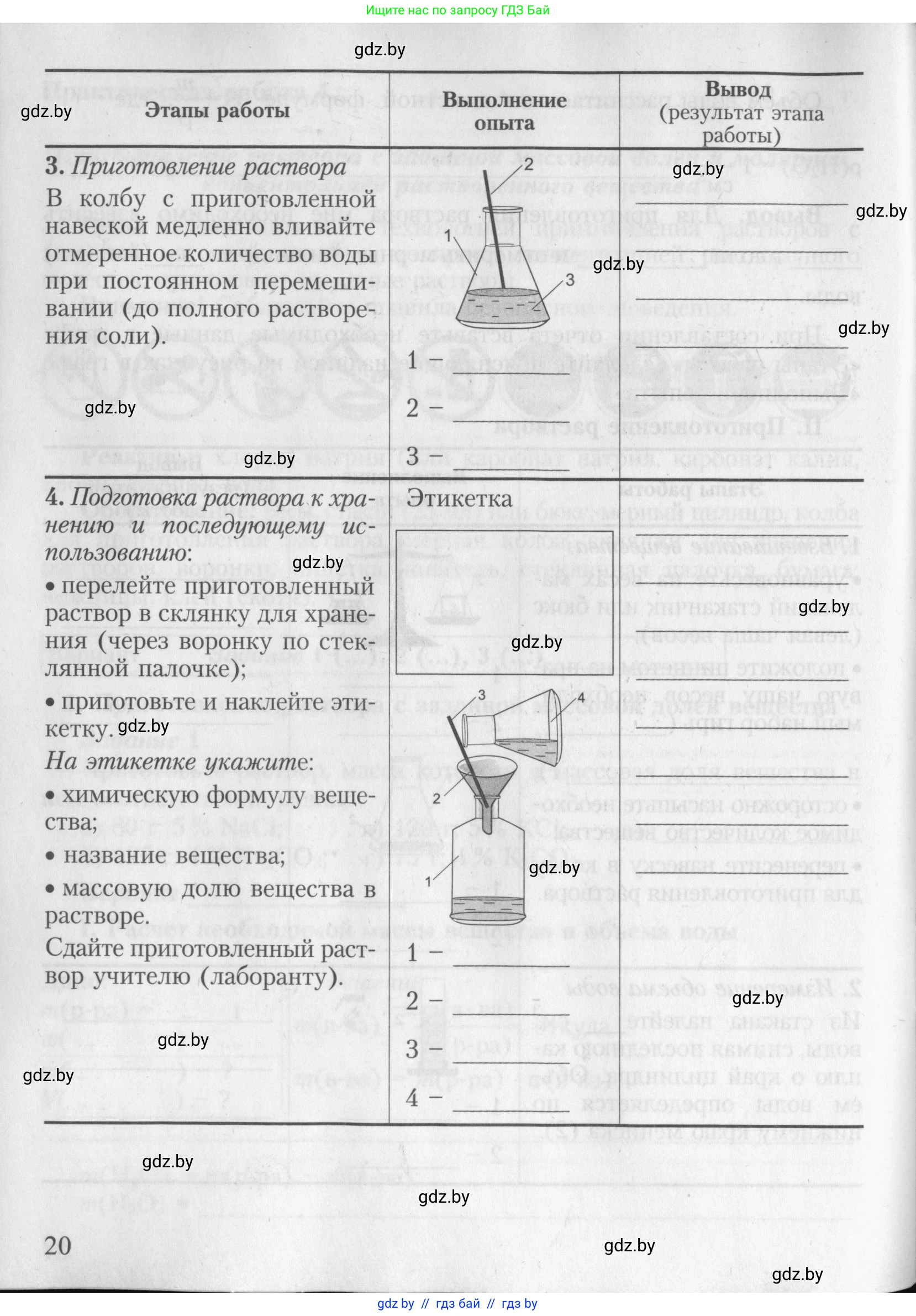 Химия, 8 класс Тетрадь для практических работ, автор: Борушко Ирина Ивановна, издательство Сэр-Вит, Минск, 2022, розового цвета, страница 20