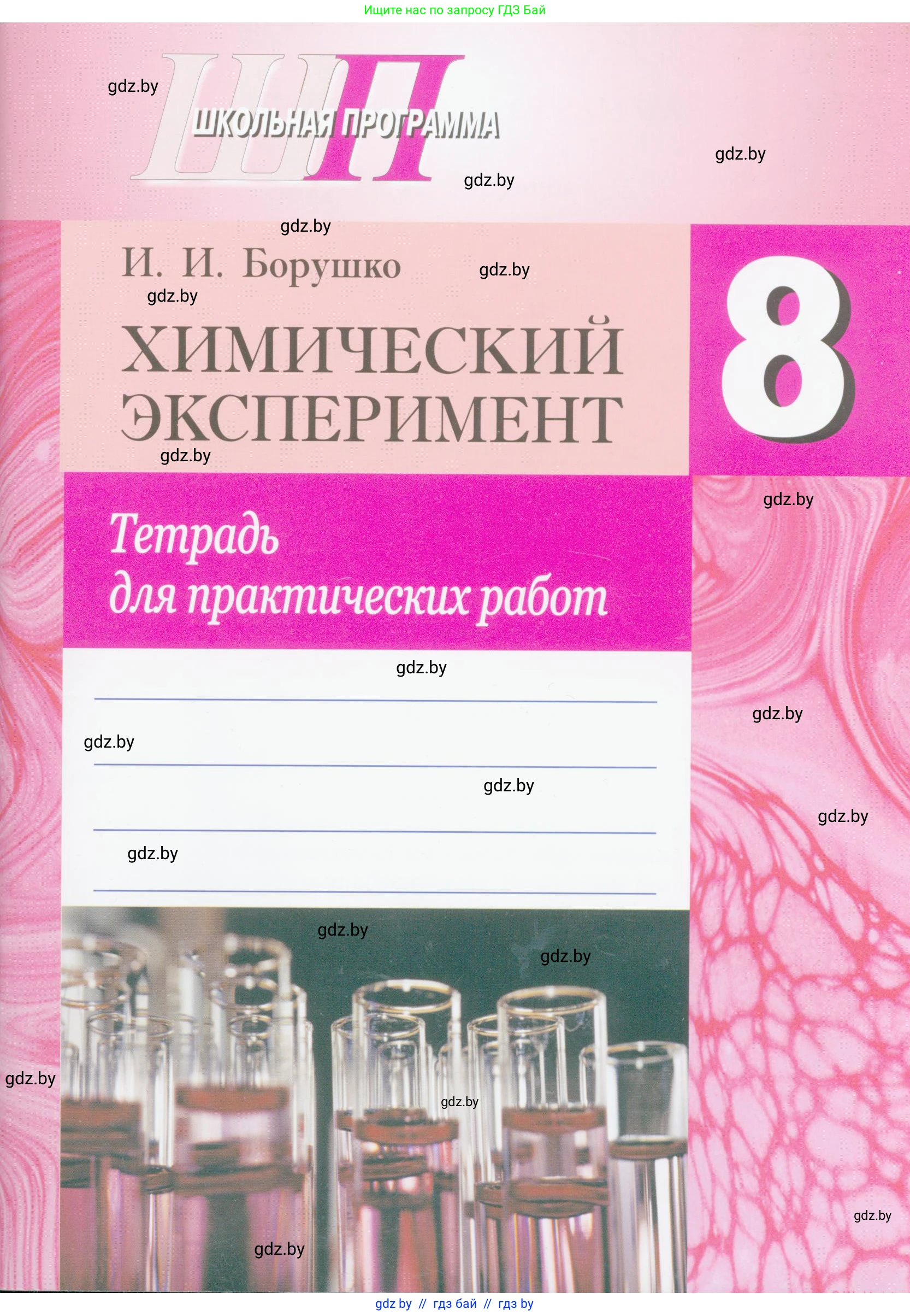 Химия, 8 класс Тетрадь для практических работ, автор: Борушко Ирина Ивановна, издательство Сэр-Вит, Минск, 2022, розового цвета, 