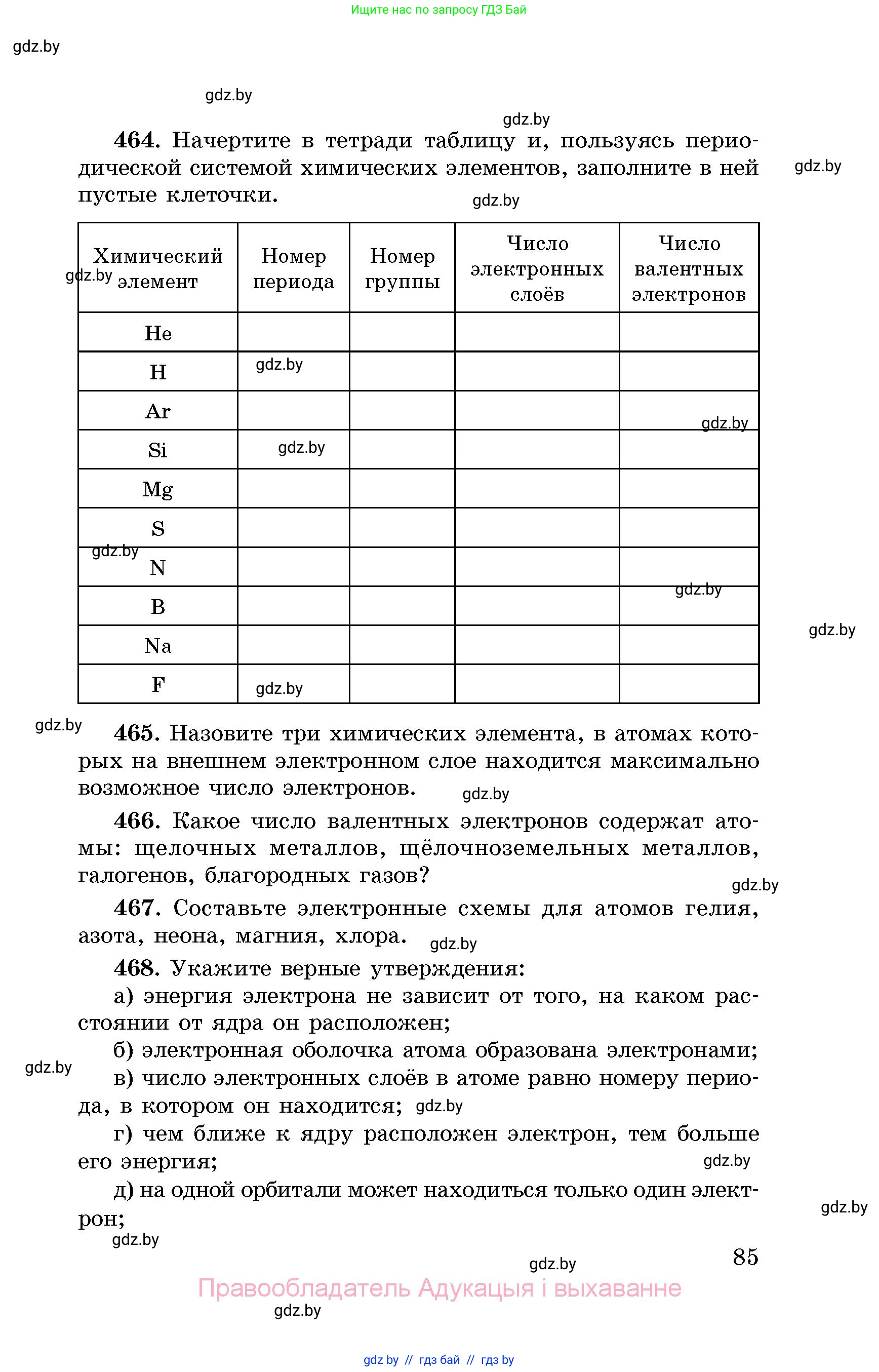 Химия, 8 класс Сборник задач, авторы: Хвалюк Виктор Николаевич, Резяпкин Виктор Ильич, издательство Адукацыя i выхаванне, Минск, 2019, голубого цвета, страница 85