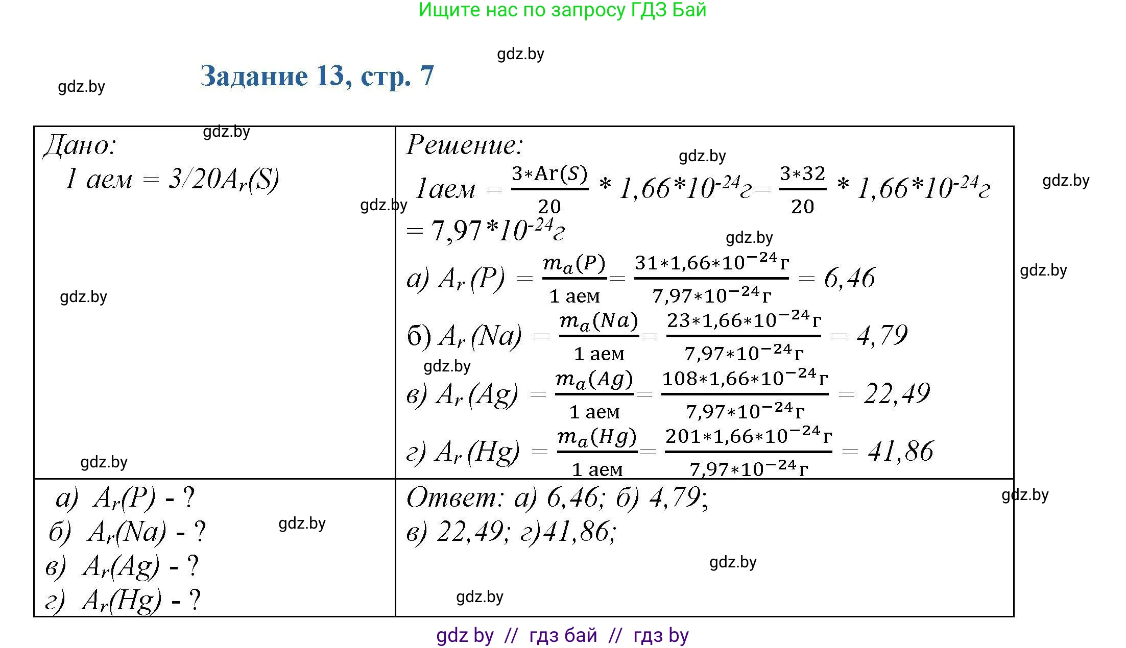 Химия, 8 класс Сборник задач, авторы: Хвалюк Виктор Николаевич, Резяпкин Виктор Ильич, издательство Адукацыя i выхаванне, Минск, 2019, голубого цвета, страница 7, номер 13, Решение