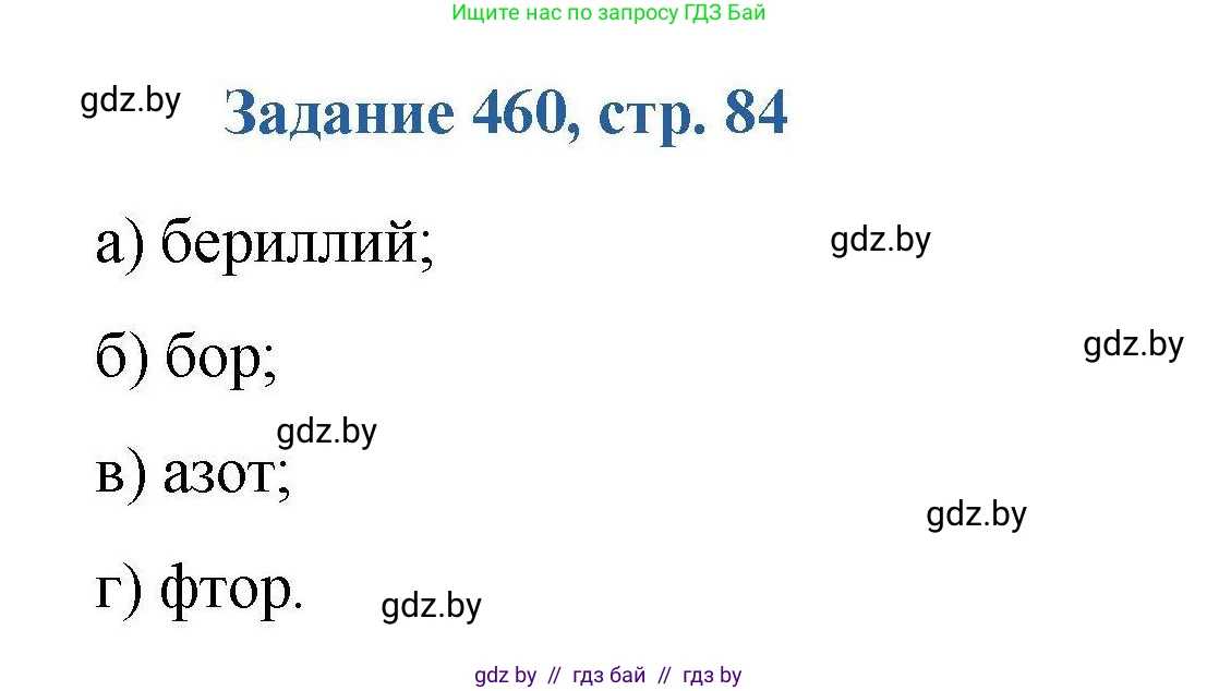 Химия, 8 класс Сборник задач, авторы: Хвалюк Виктор Николаевич, Резяпкин Виктор Ильич, издательство Адукацыя i выхаванне, Минск, 2019, голубого цвета, страница 84, номер 460, Решение