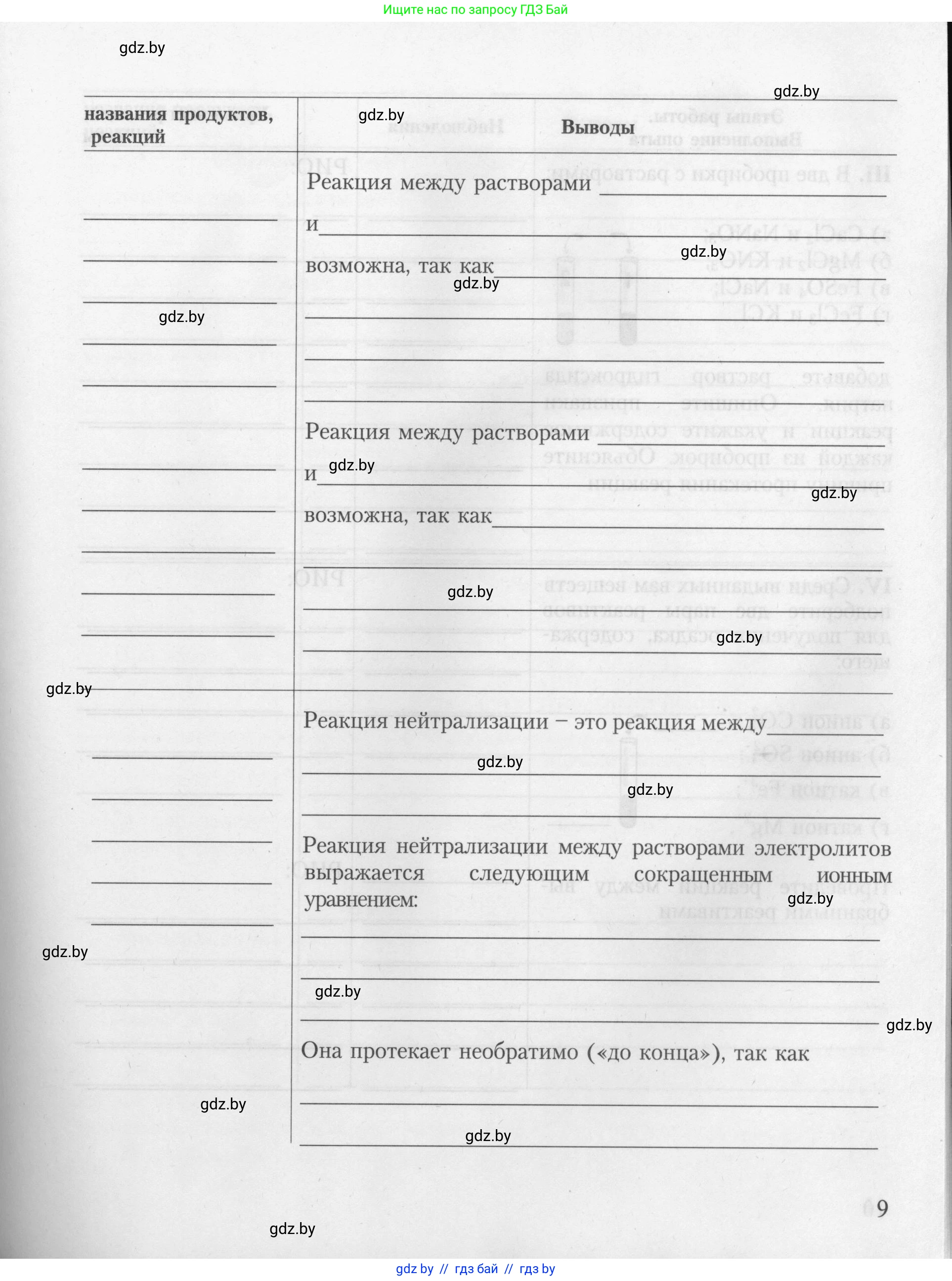 Химия, 9 класс Тетрадь для практических работ, автор: Борушко Ирина Ивановна, издательство Сэр-Вит, Минск, 2022, бирюзового цвета, Часть 2, страница 9