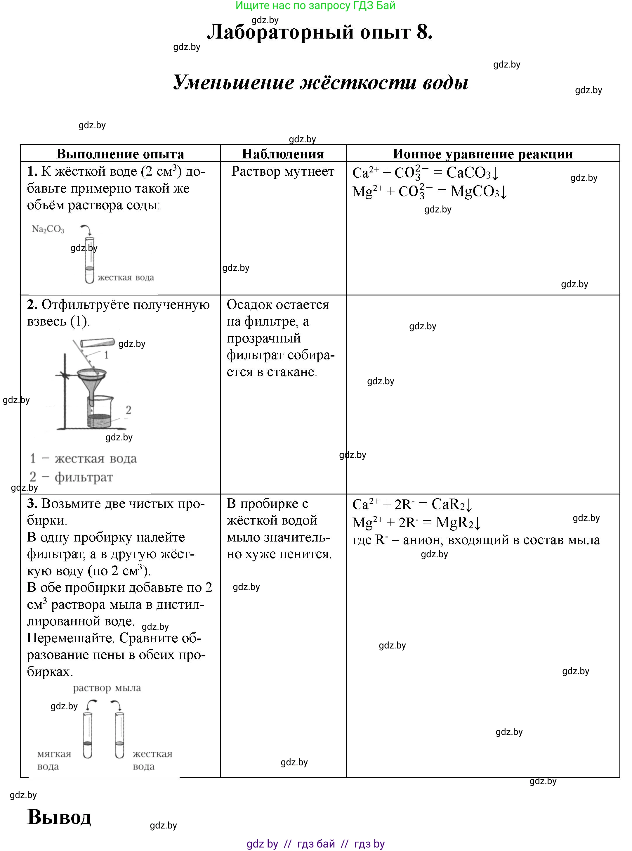 Химия, 9 класс Тетрадь для практических работ, автор: Борушко Ирина Ивановна, издательство Сэр-Вит, Минск, 2022, бирюзового цвета, Часть 2, страница 19, Решение