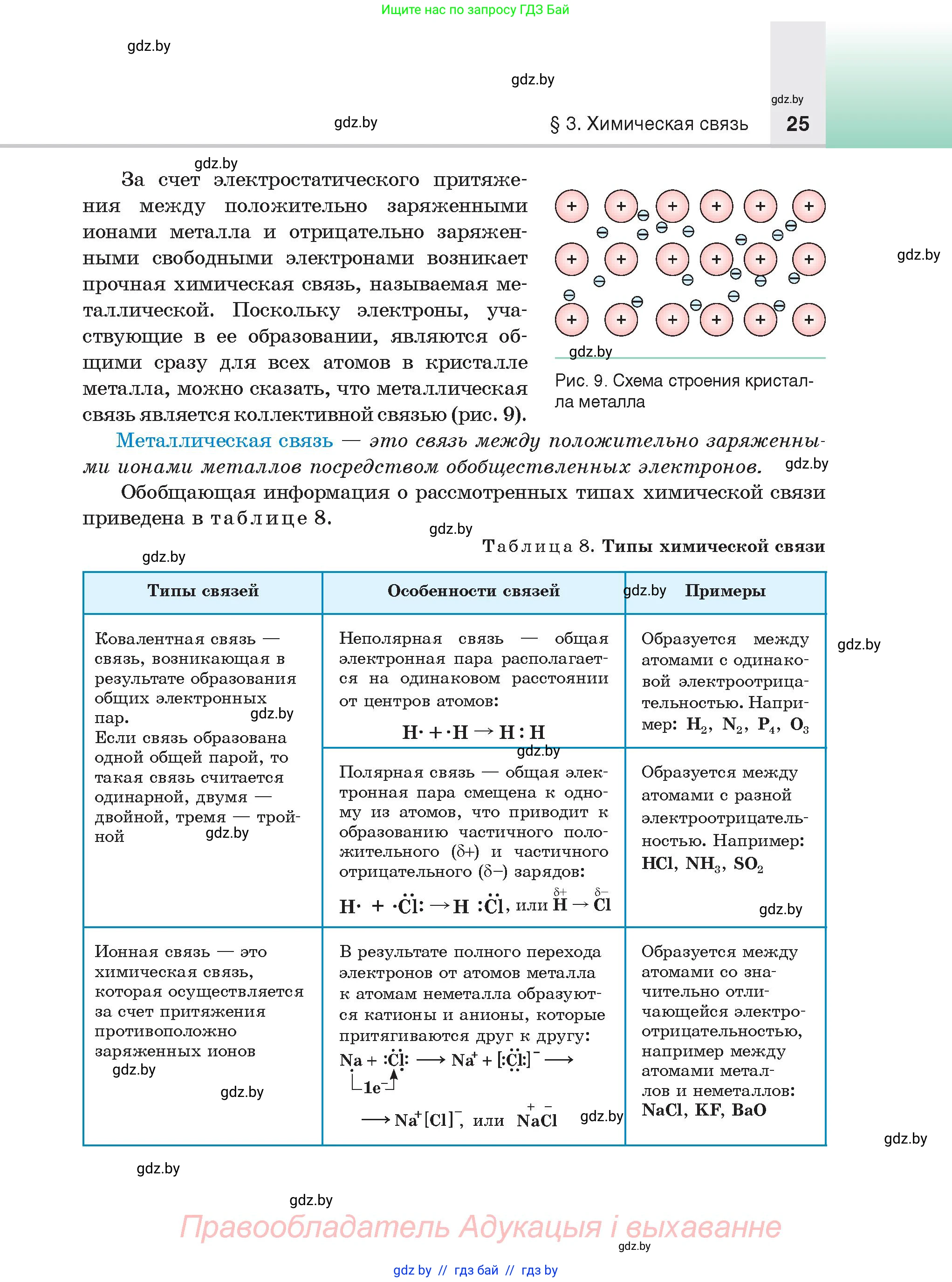 Химия, 9 класс Учебник, авторы: Шиманович Игорь Евгеньевич, Василевская Елена Ивановна, Красицкий Василий Анатольевич, Сечко Ольга Ивановна, Сечко Ольга Ивановна, издательство Адукацыя i выхаванне, Минск, 2025, зелёного цвета, страница 25