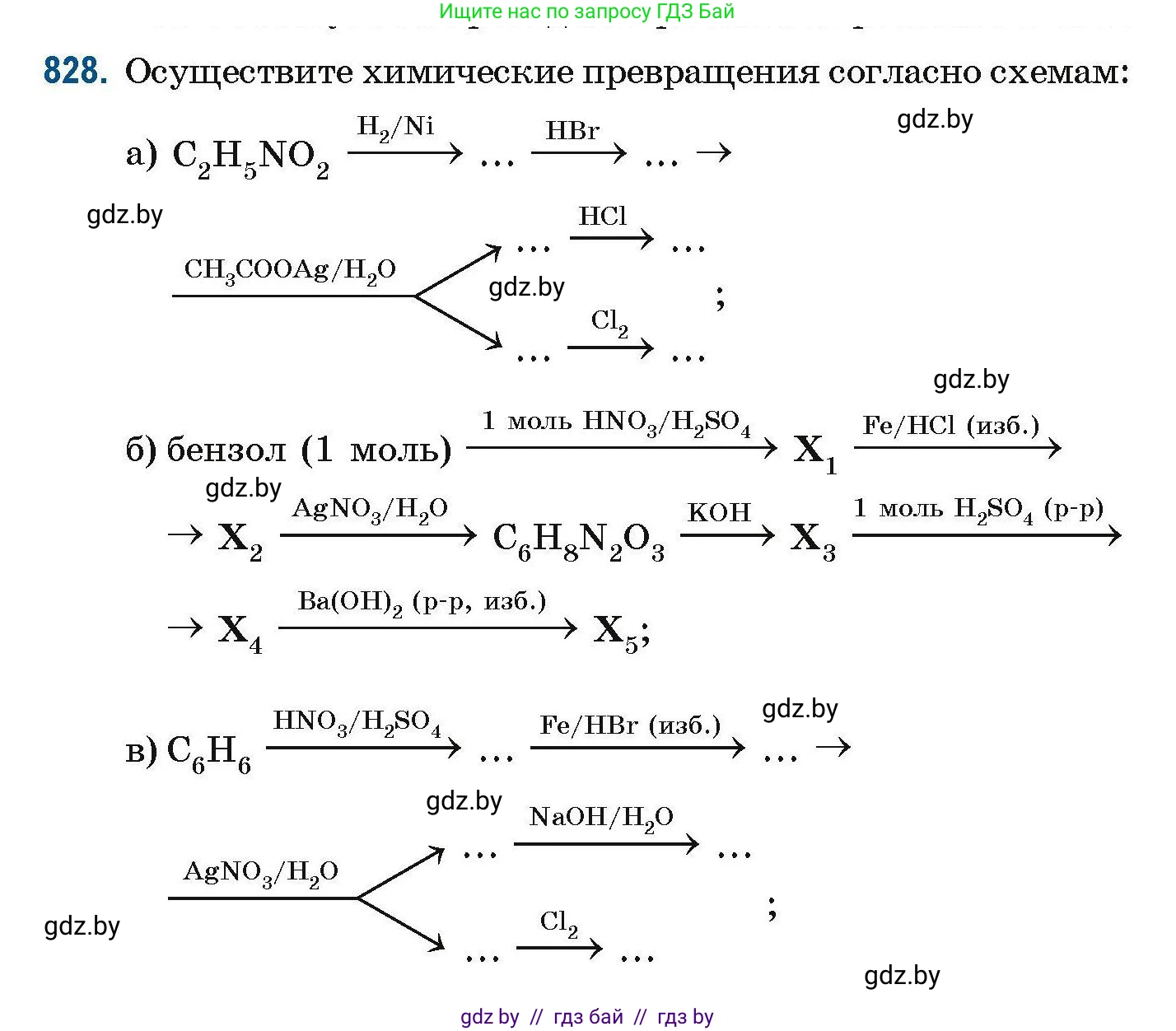 Химия, 10 класс Сборник задач, авторы: Матулис Вадим Эдвардович, Матулис Виталий Эдвардович, Колевич Татьяна Александровна, издательство Национальный институт образования, Минск, 2021, страница 194, номер 828, Условие