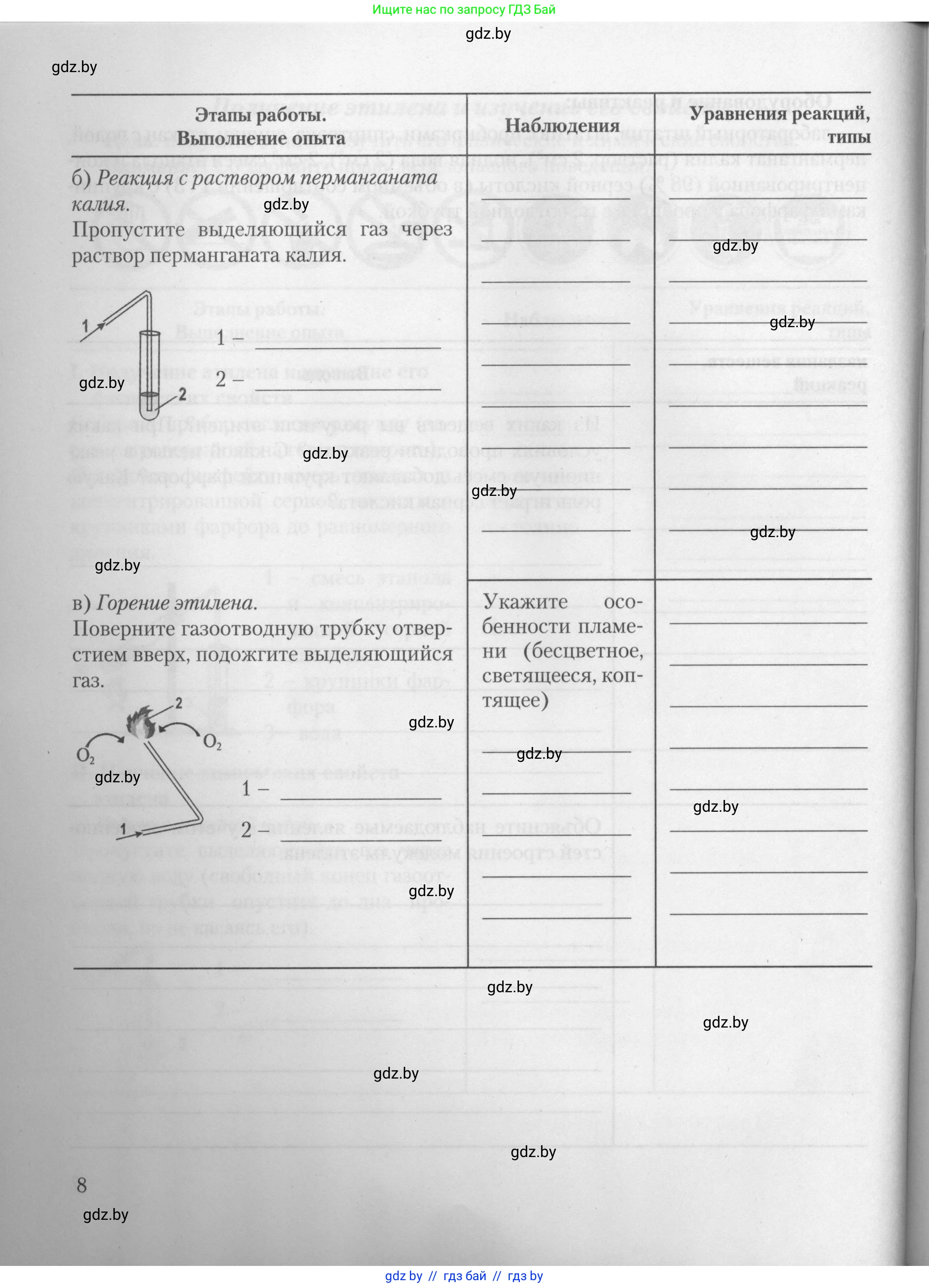 Химия, 10 класс Тетрадь для практических работ, автор: Борушко Ирина Ивановна, издательство Сэр-Вит, Минск, 2021, розового цвета, Часть 2, страница 8