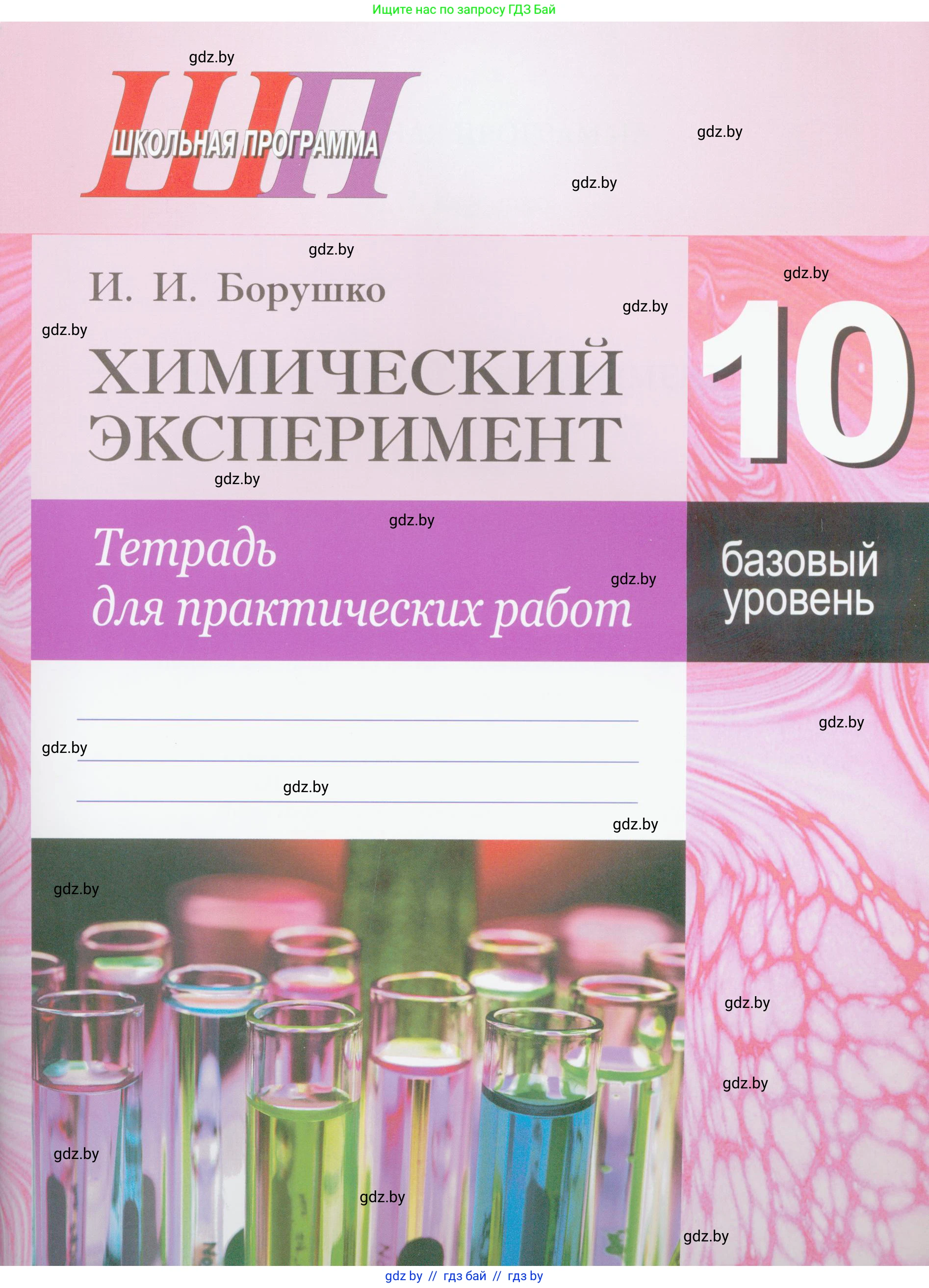 Химия, 10 класс Тетрадь для практических работ, автор: Борушко Ирина Ивановна, издательство Сэр-Вит, Минск, 2021, розового цвета, 