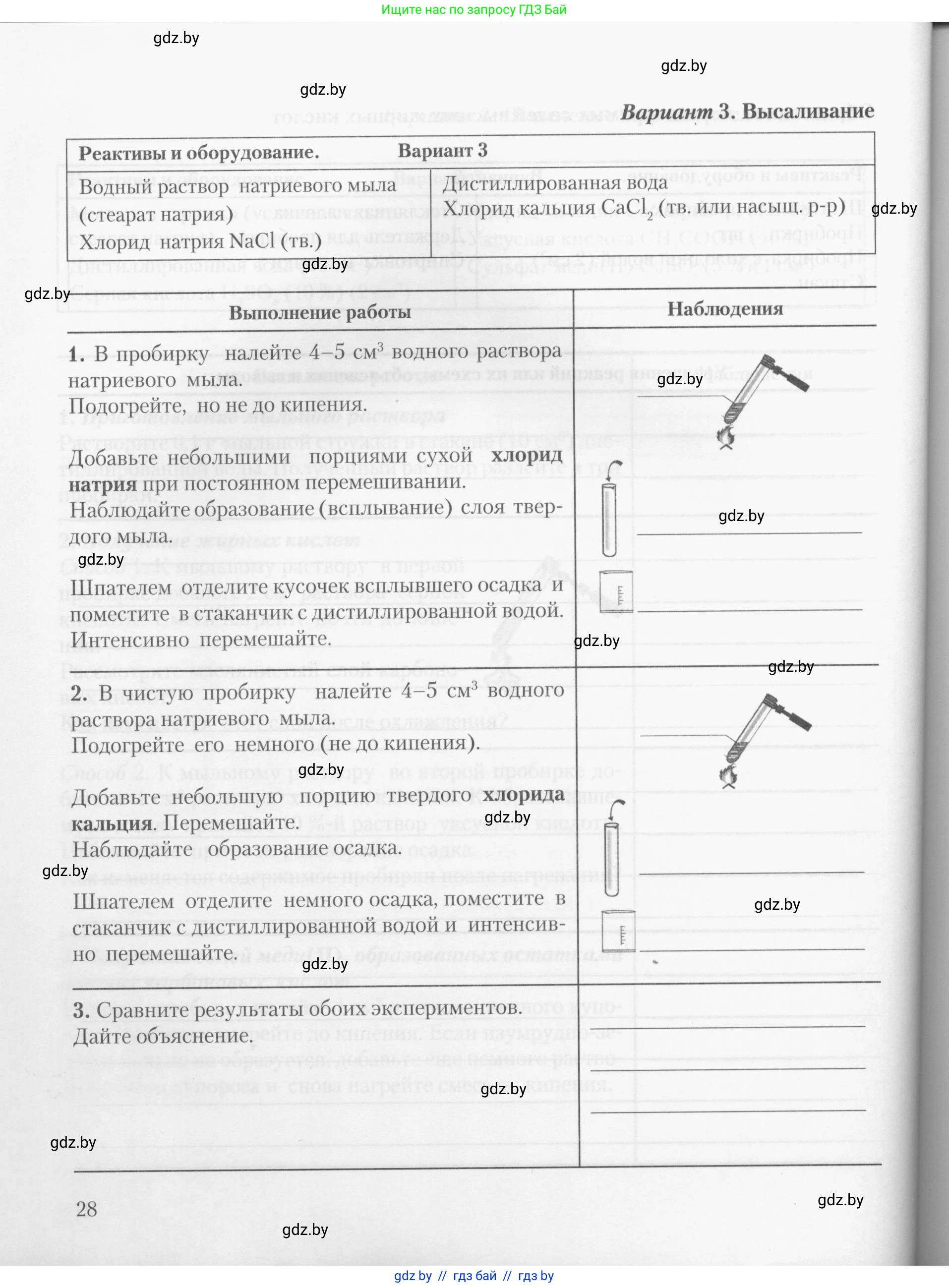 Химия, 10 класс Тетрадь для практических работ, автор: Борушко Ирина Ивановна, издательство Сэр-Вит, Минск, 2020, голубого цвета, Часть 2, страница 28