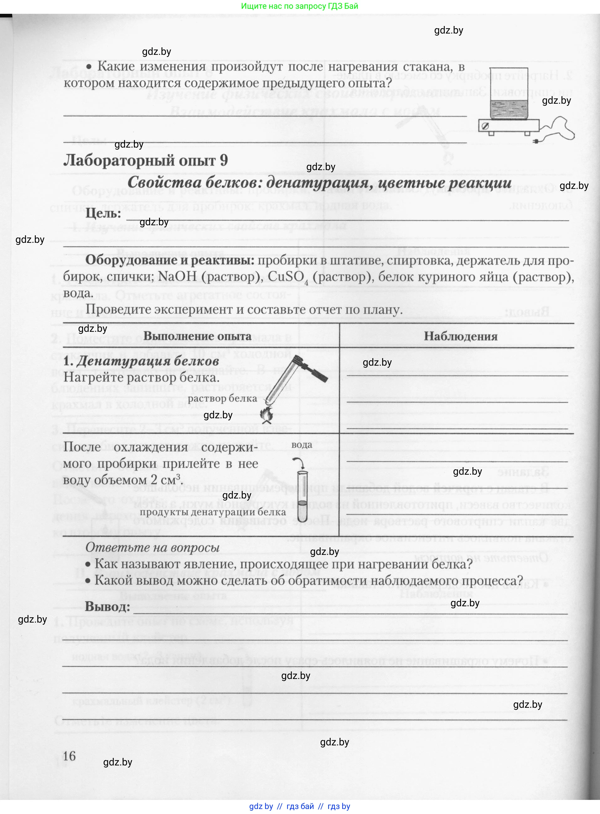 Химия, 10 класс Тетрадь для практических работ, автор: Борушко Ирина Ивановна, издательство Сэр-Вит, Минск, 2020, голубого цвета, Часть 2, страница 16