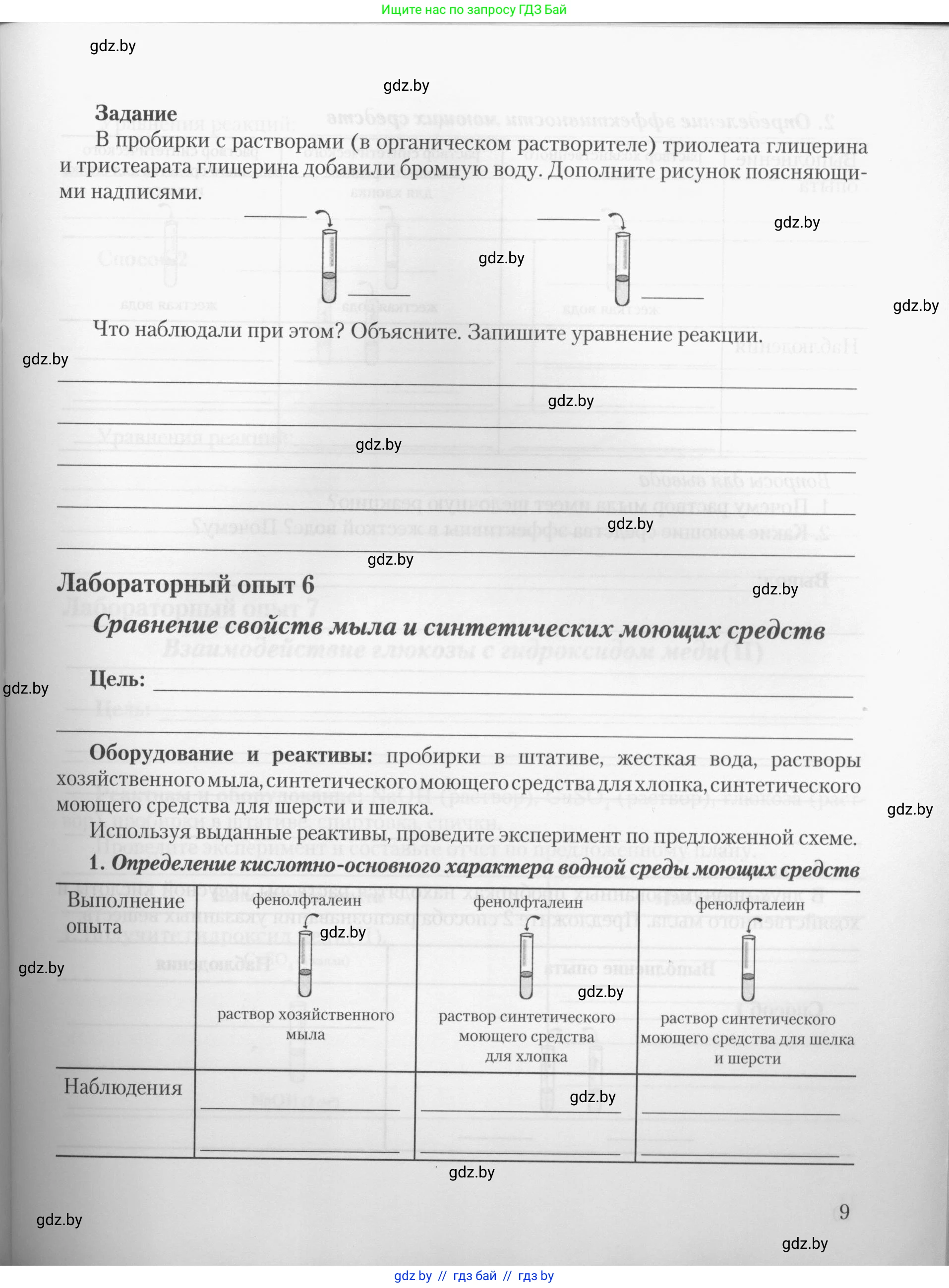 Химия, 10 класс Тетрадь для практических работ, автор: Борушко Ирина Ивановна, издательство Сэр-Вит, Минск, 2020, голубого цвета, Часть 2, страница 9