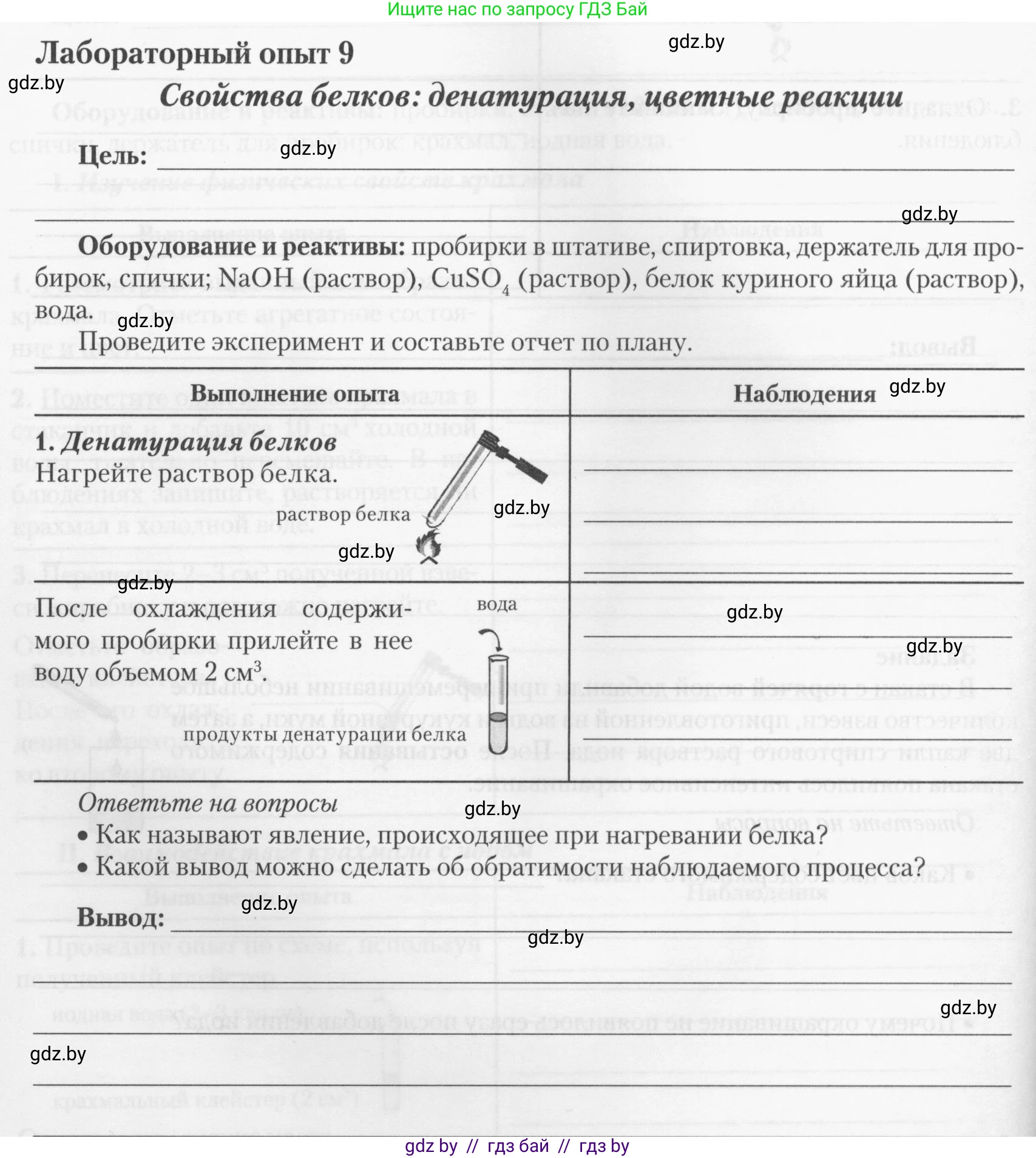 Химия, 10 класс Тетрадь для практических работ, автор: Борушко Ирина Ивановна, издательство Сэр-Вит, Минск, 2020, голубого цвета, Часть 2, страница 16, Условия