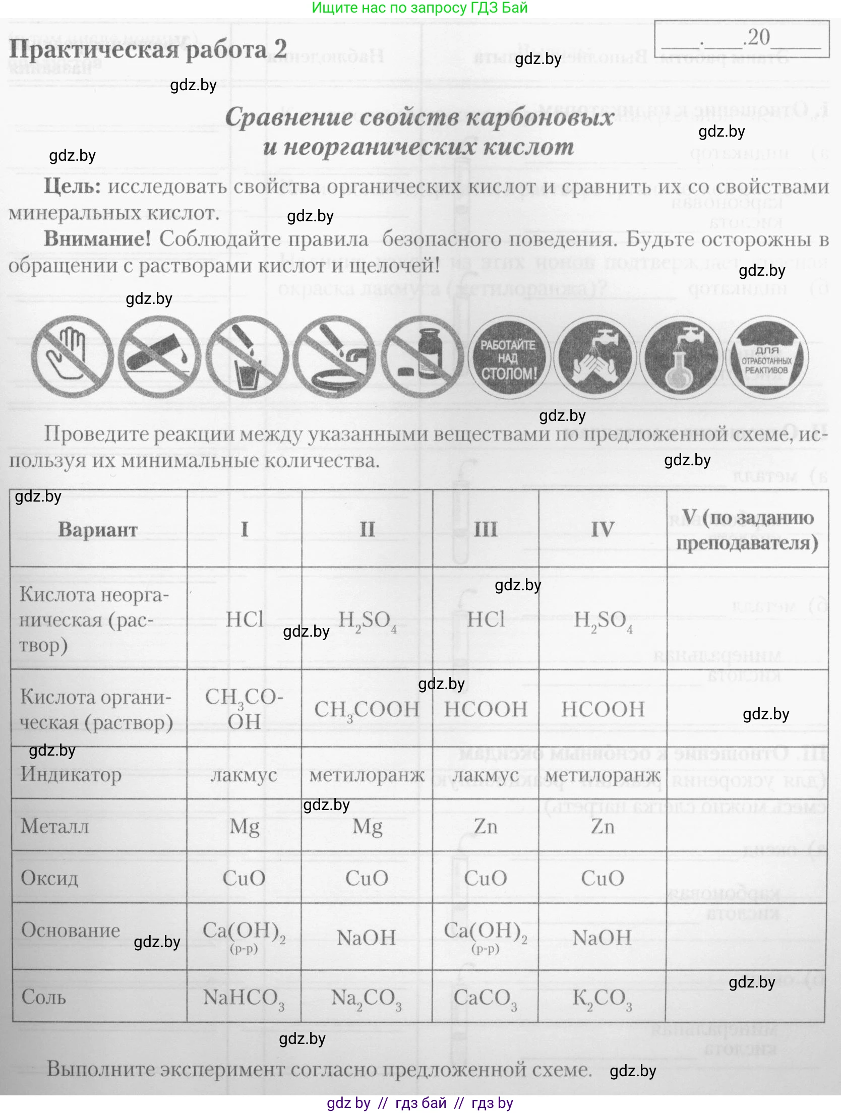 Химия, 10 класс Тетрадь для практических работ, автор: Борушко Ирина Ивановна, издательство Сэр-Вит, Минск, 2020, голубого цвета, Часть 1, страница 11, номер 1, Условия